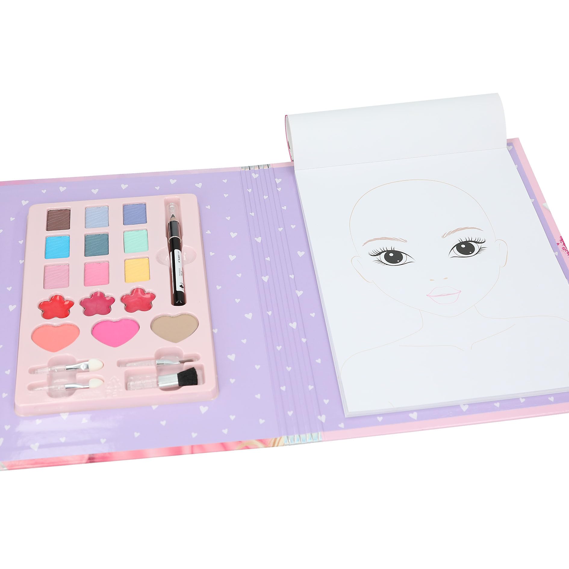 Depesche 12876 TOPModel Make Up Studio – Creative Makeup Kit for Stunning Looks with Coloring Block, Makeup Palette & 4 Brushes | Perfect for Teens, Beginners & DIY Beauty Enthusiasts
