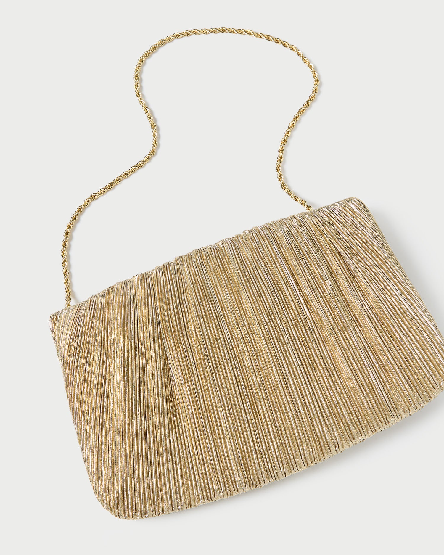Brit Gold Lamé Pleated Clutch Bag for Women - Elegant Evening Party Clutch with Metallic Finish | Perfect for Weddings, Prom & Special Occasions