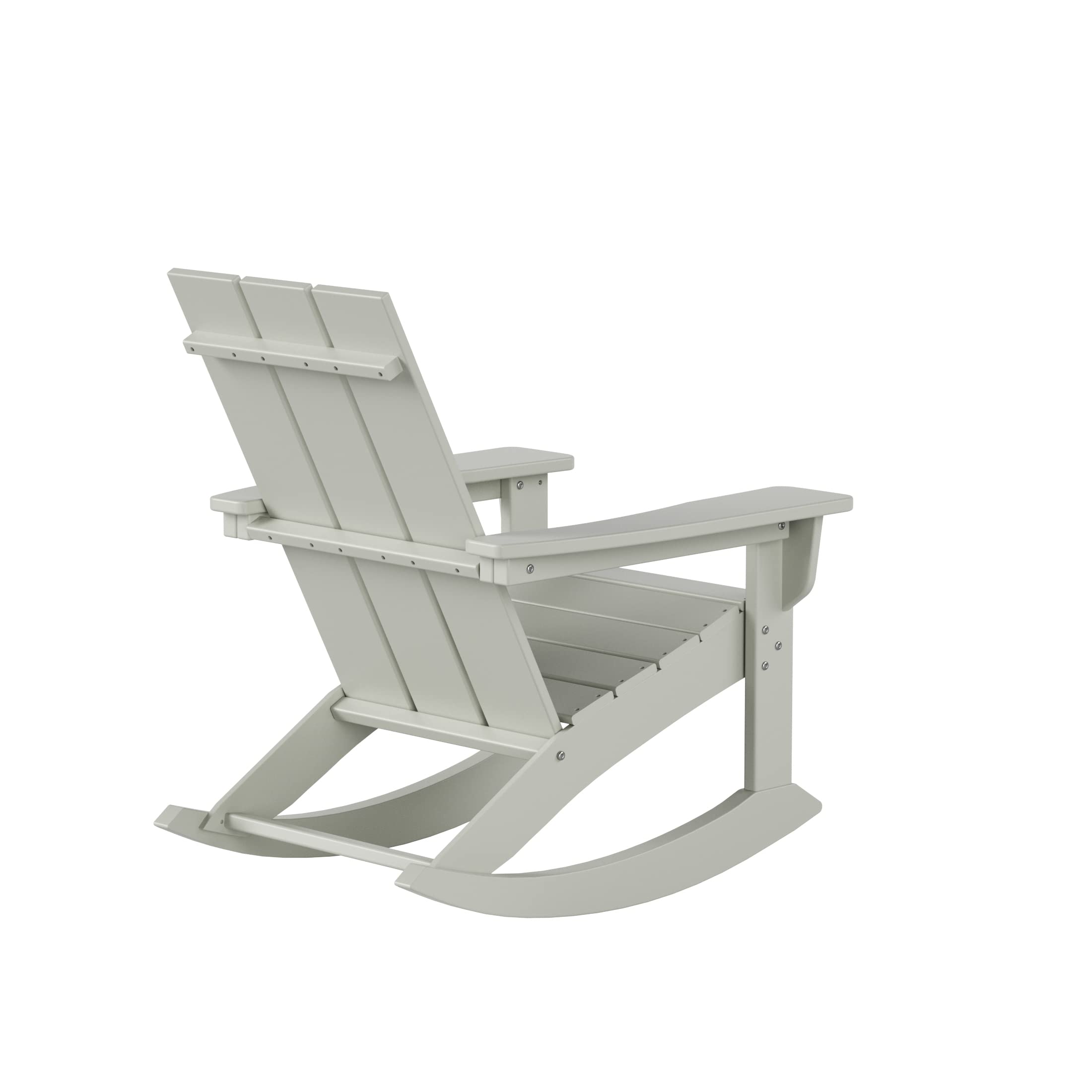 WO Home Furniture Patio Rocking Chair - Modern Outdoor HDPE UV Weather Resistant Rocking Chair (Sand Color) - Perfect for Backyard, Garden, Poolside & Porch Relaxation
