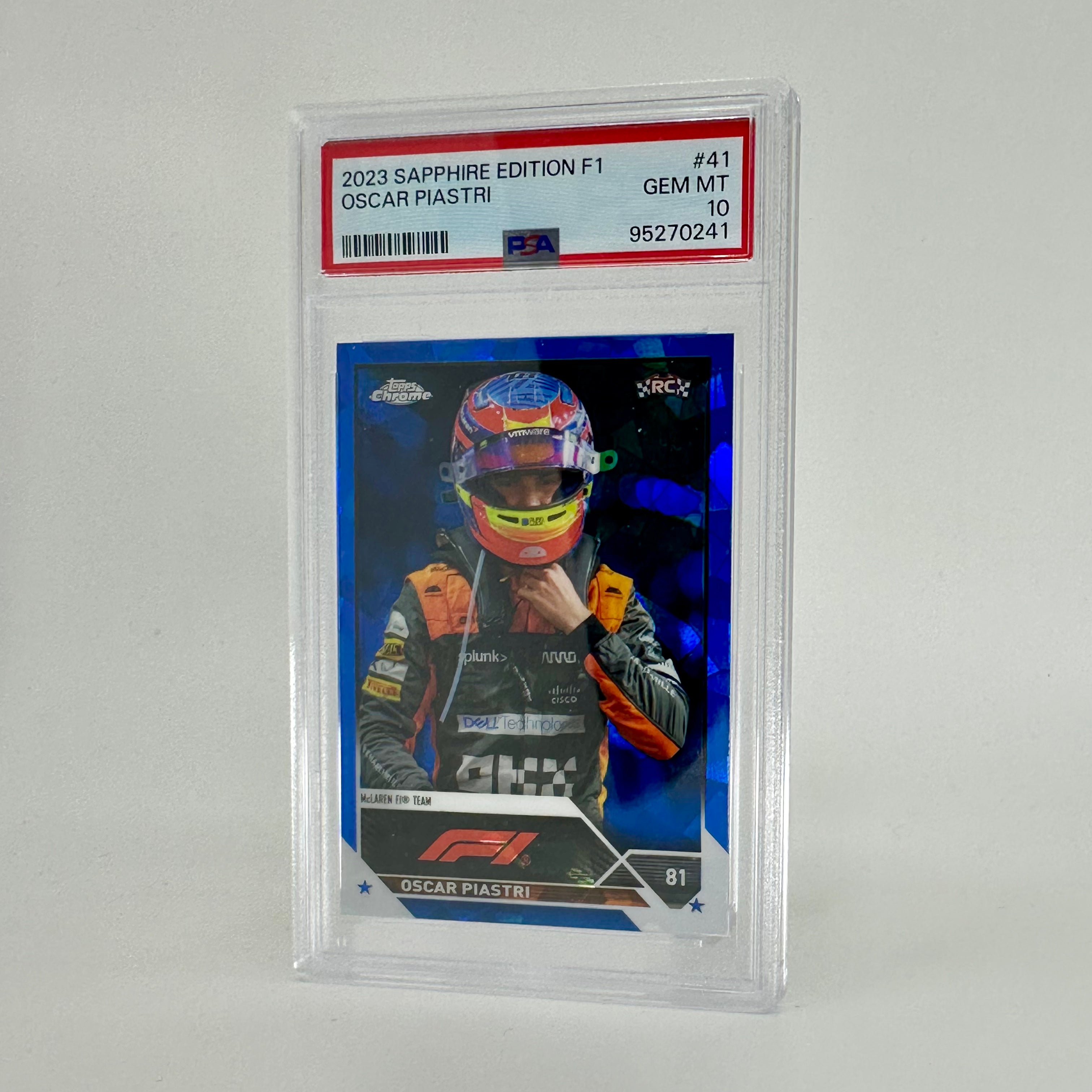 2023 Topps Chrome F1 Oscar Piastri #41 Sapphire Edition PSA 10 Rookie Card - Perfect for F1 Collectors, Sports Memorabilia Enthusiasts & Investment Collectibles