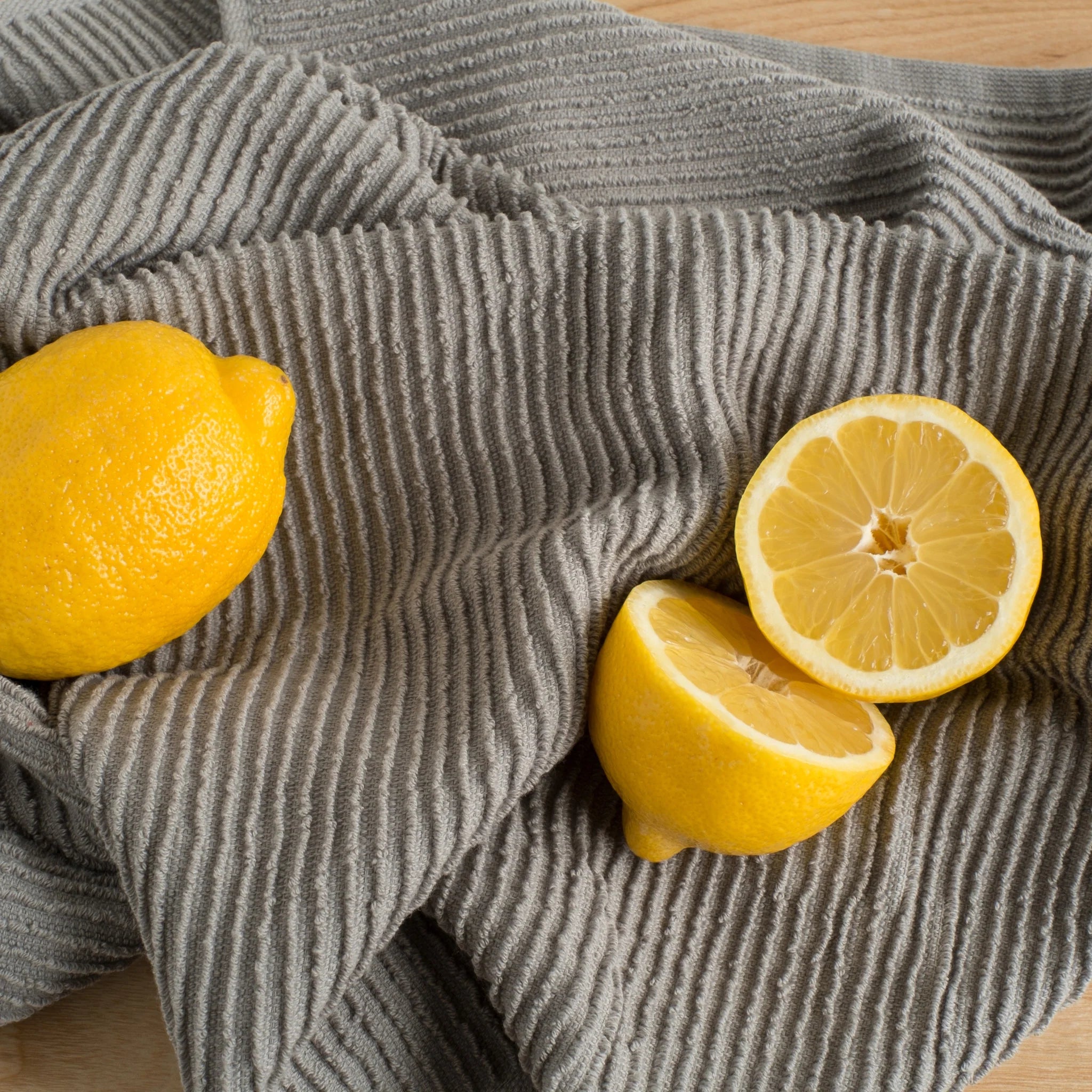 Premium Danica Ripple Terry Cotton Dish Towel Set - Super Absorbent & Quick-Drying Kitchen Towels for Dishes, Hands & Countertops (London Gray) - Perfect for Kitchen, Dining & Hosting Gifts