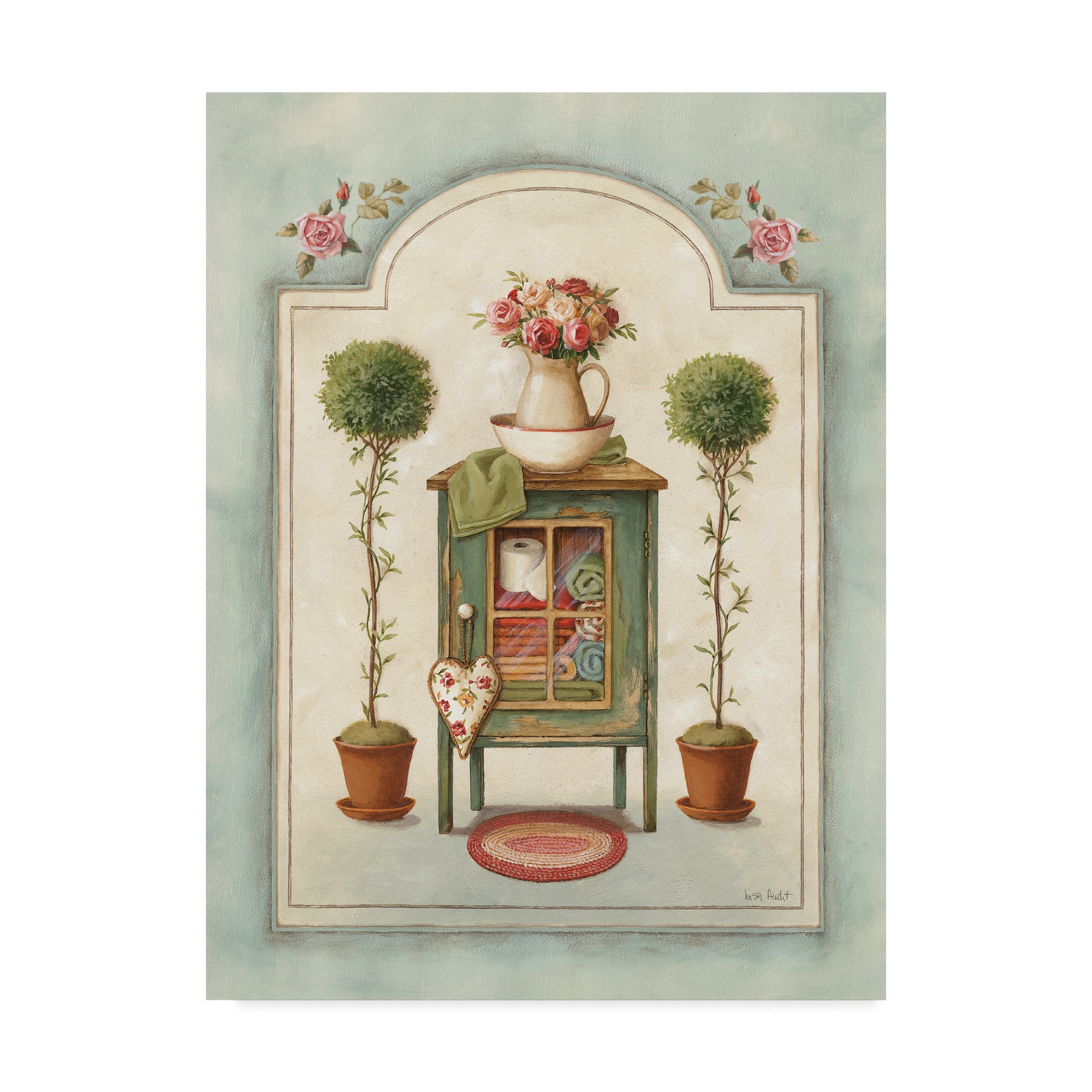 Lisa Audit Pitcher of Flowers Canvas Wall Art - 24x32 Inch Floral Painting for Home Decor, Living Room, Bedroom & Office