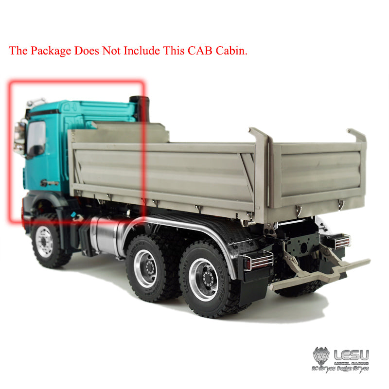 BEST SELLING LESU RC 1/14 Scale 3348 3-Axle 6X6 Remote Control Dump Truck with Motor & Servo - No Cabin DIY Upgrade Kit for RC Trucks | Perfect for Construction Site Play, Off-Road Adventures & RC Hobby Enthusiasts
