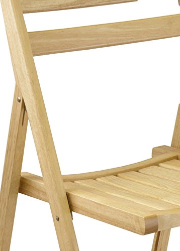 Robin 4-Piece Folding Chair Set - Natural Wood Finish, Space-Saving Stackable Design for Indoor/Outdoor Use - Perfect for Dining, Patio, Camping & Events (Set of 4)