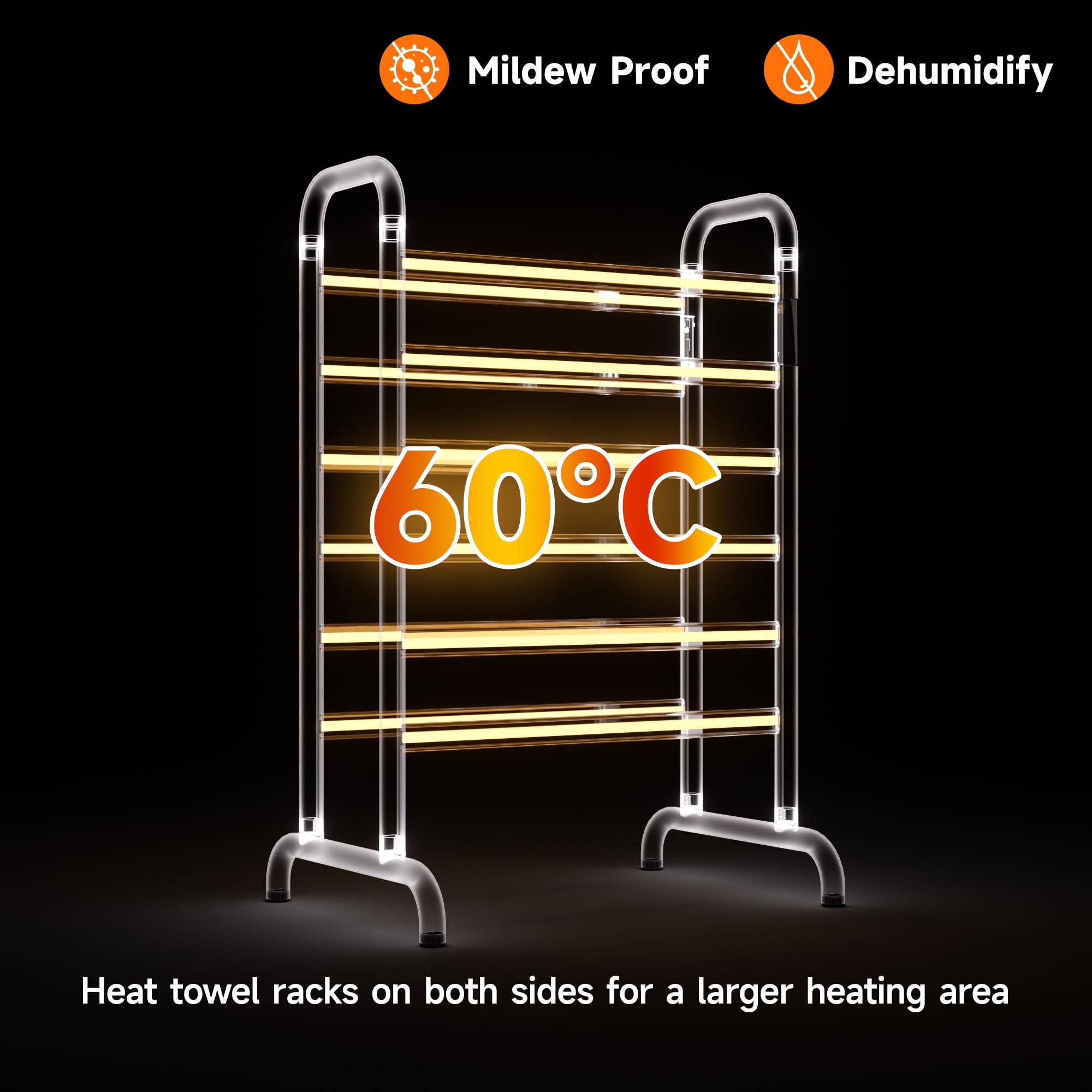 Premium Freestanding Electric Towel Warmer with Timer & LED Display - Overheat Protection & Constant Temperature Control - Aluminum Heated Towel Rack for Bathroom, Spa, and Luxury Home Use