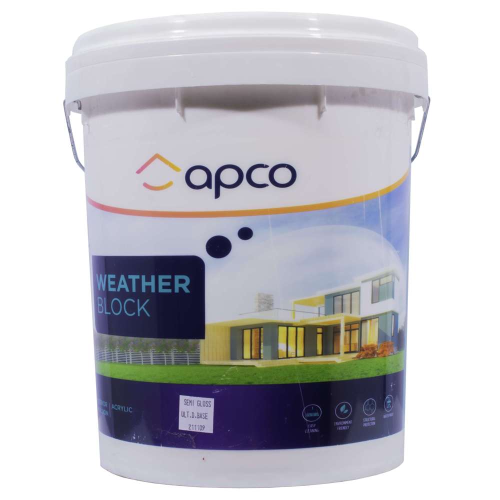 Apco Weatherblock Semi Gloss Acrylic Ultra Deep Base 20L - Premium Exterior Paint for Home & Commercial Use - Weather Resistant Coating for Walls, Doors & Trim - Ideal for Outdoor Projects & DIY Renovations