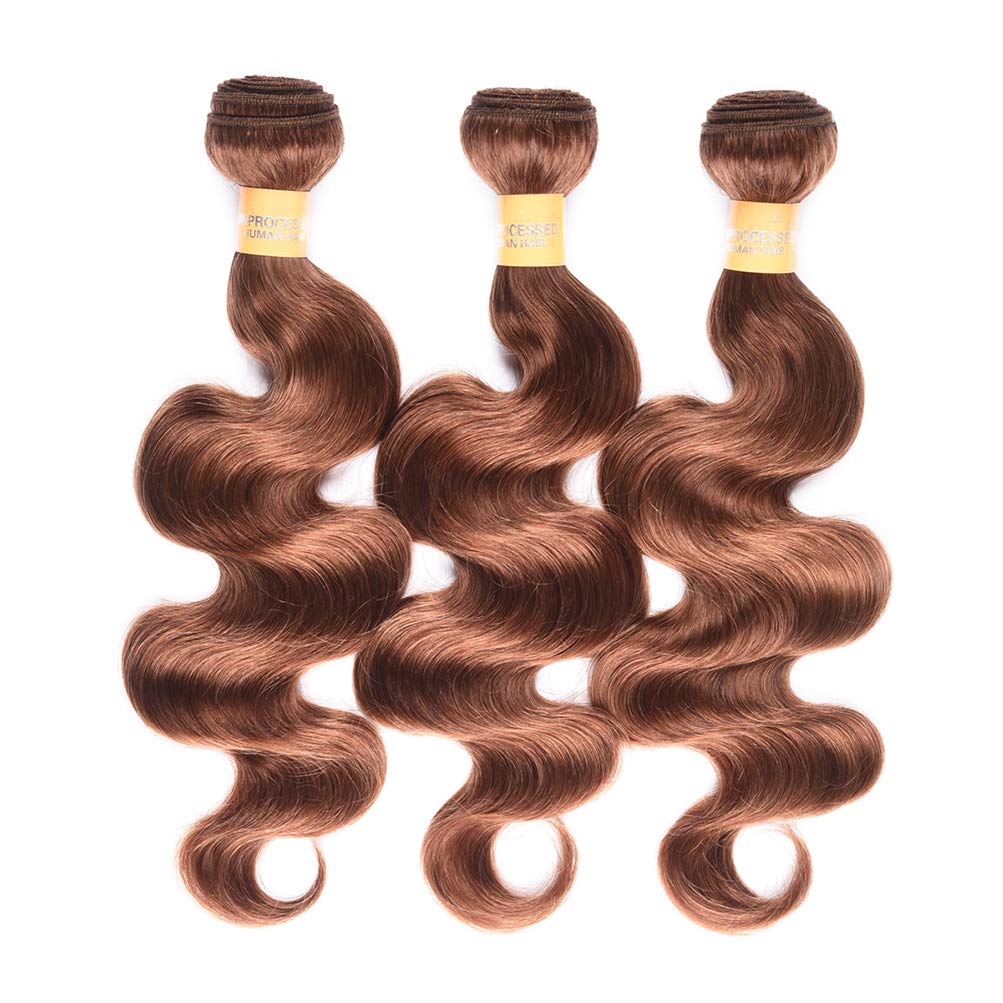 Premium 8A Brazilian Virgin Human Hair Bundles - 3 Bundles Body Wave Weft Extensions (20