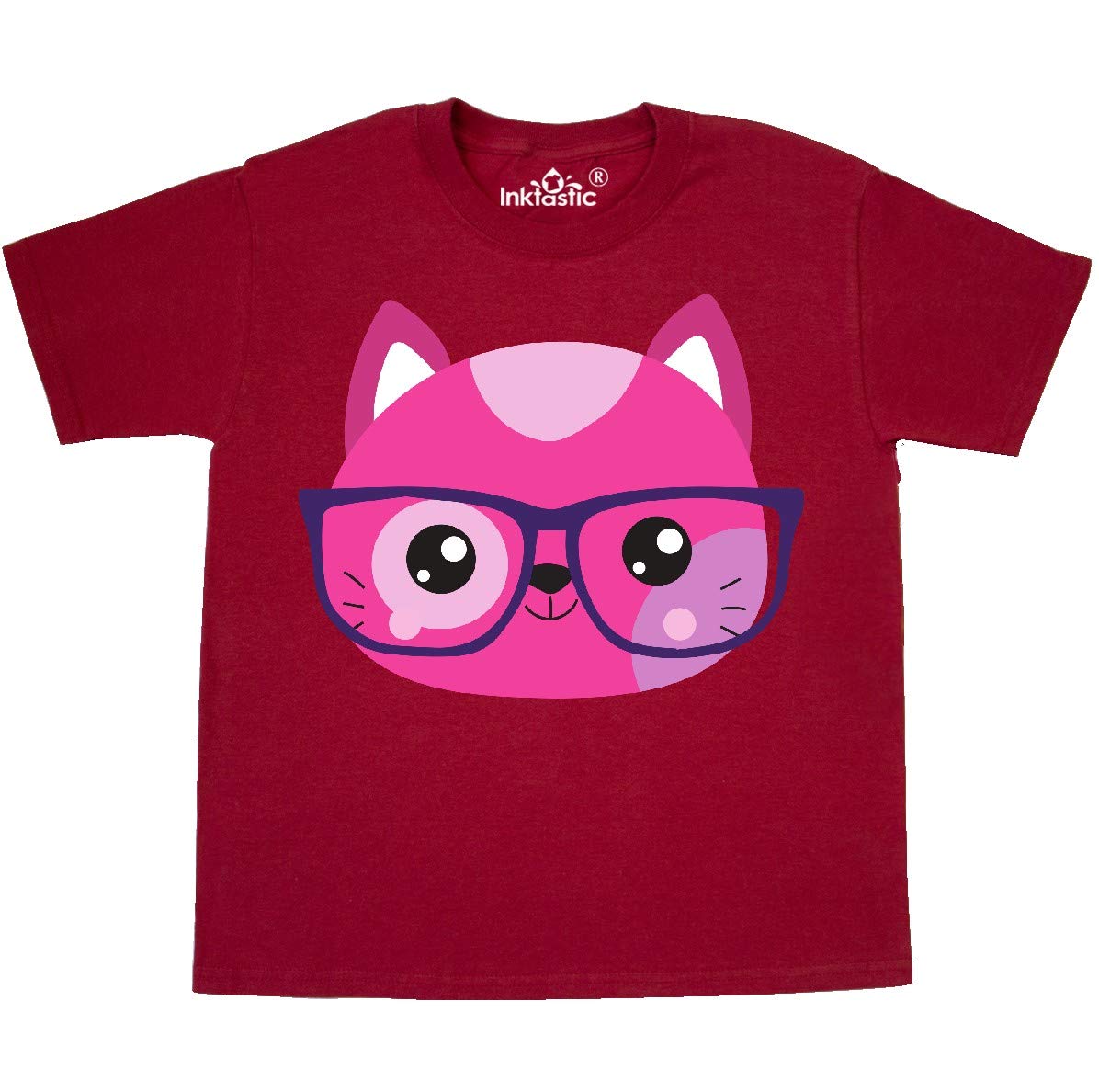Hipster Cat with Glasses Youth T-Shirt | Cute Kitten Graphic Tee for Boys & Girls | Perfect for Casual Wear, School & Cat Lovers