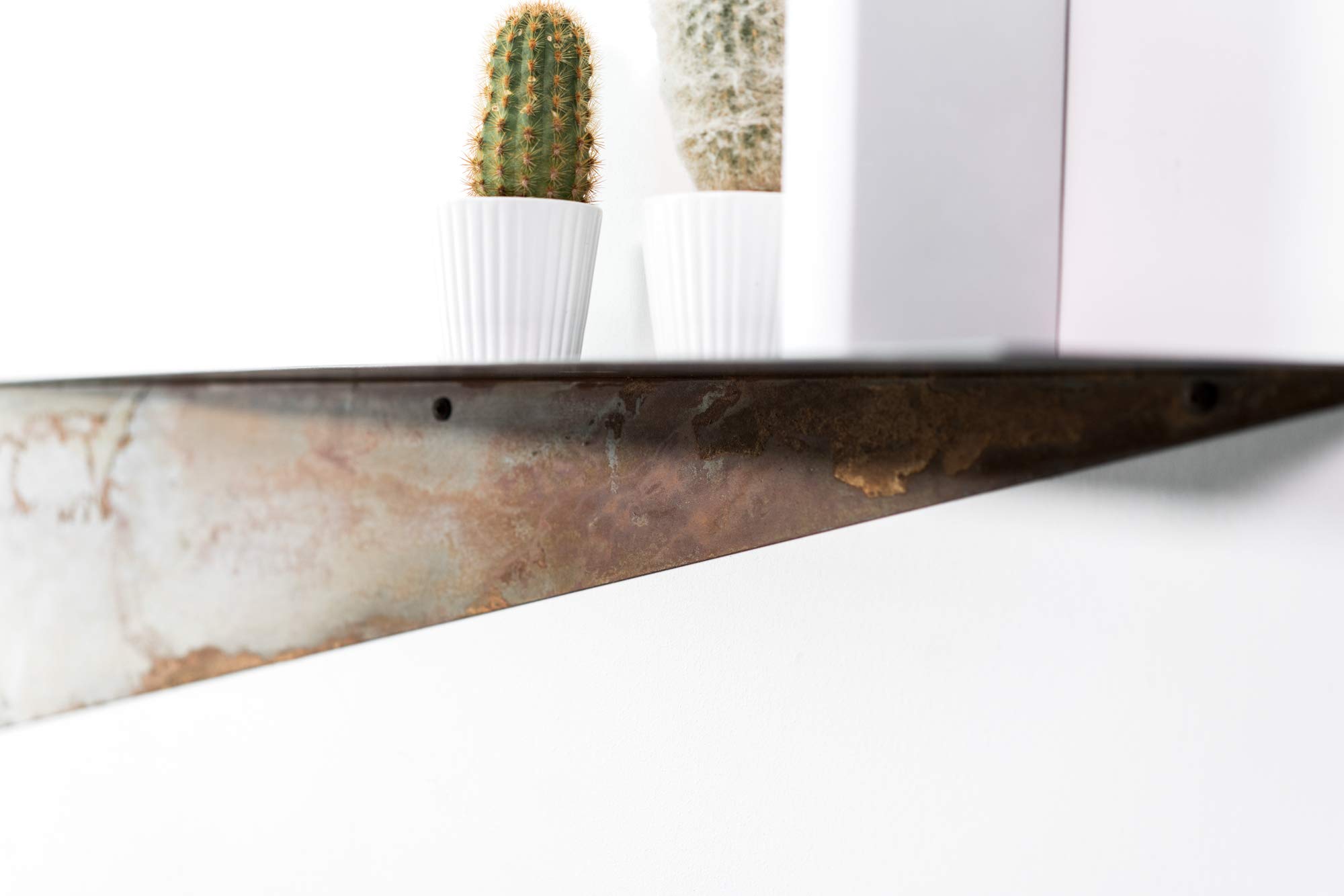 EWART WOODS Geometric Floating Wall Shelf - Handmade Modern Wooden Shelf for Living Room, Bedroom & Office Decor - Wall Mounted Storage & Display Shelf