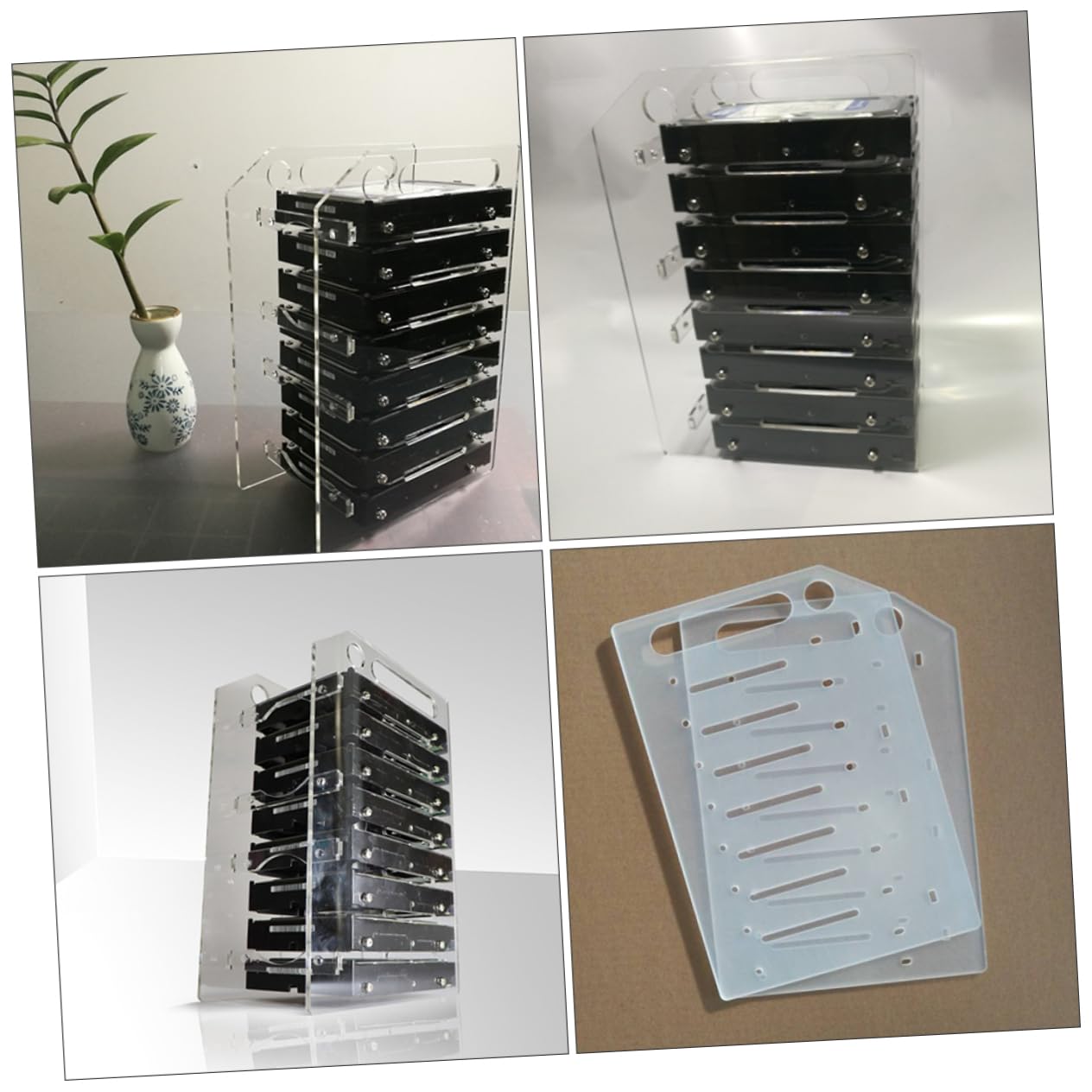 OSALADI 3.5 Inch Hard Drive Rack - Multi-Layer HDD Storage Shelf for Computer, External Hard Drive Case Mounting Bracket & Computer Stand - Perfect for PC, Server, and NAS Storage Organization