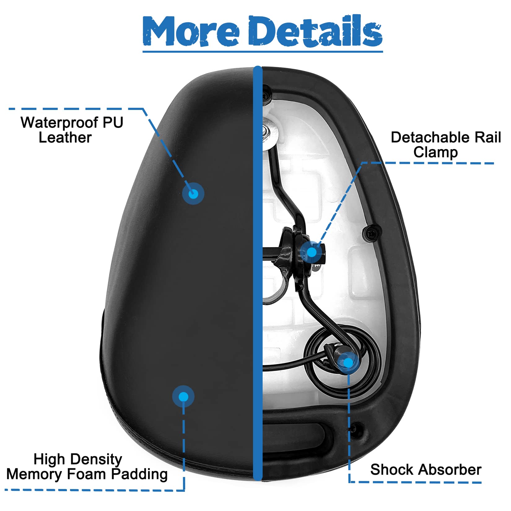 Premium Memory Foam Electric Scooter Seat Cushion - Waterproof, Sweat-Proof & Dual Shock Absorbing Replacement for E-Bikes, Tricycles & Scooters - Enhanced Comfort for Commuting, Delivery & Outdoor Adventures