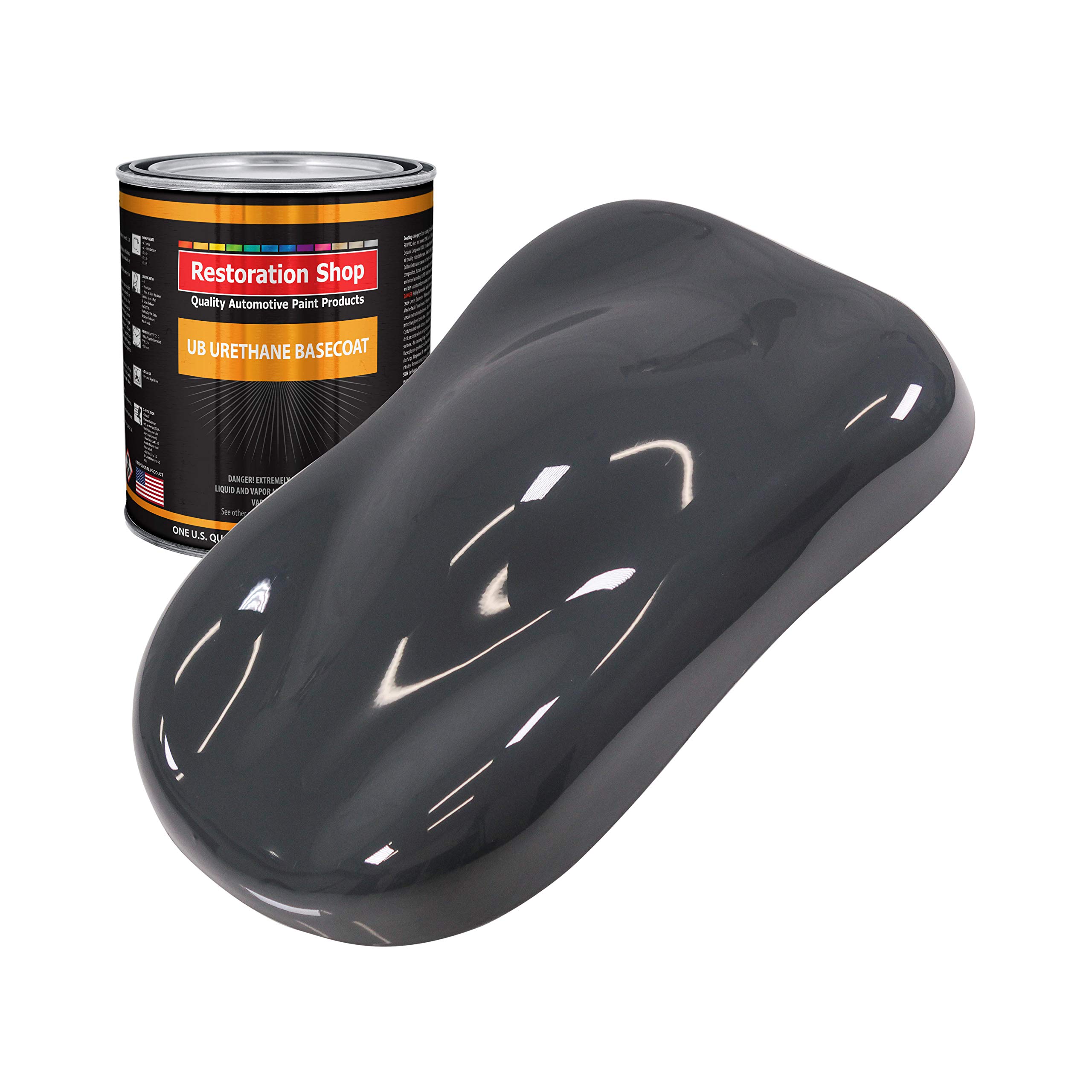 Restoration Shop - Machinery Gray Urethane Basecoat Auto Paint - Professional High Gloss Quart Paint for Automotive, Car & Truck Refinishing - Perfect for DIY Projects & Professional Body Shop Repairs