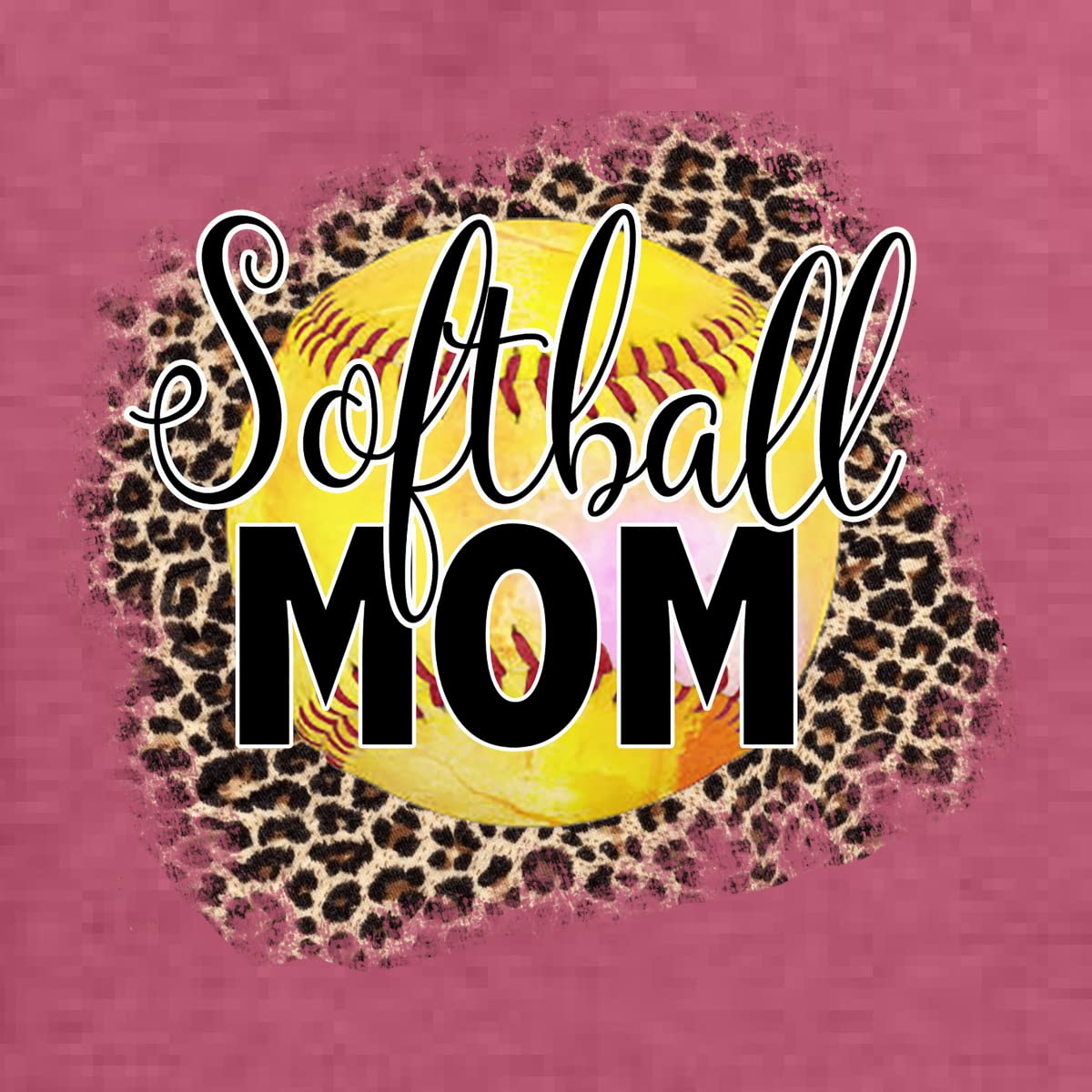 Wild Bobby Softball Mom Animal Print Graphic Hoodie - Unisex Sports Sweatshirt for Women & Men - Perfect for Baseball Games, Team Spirit & Casual Wear