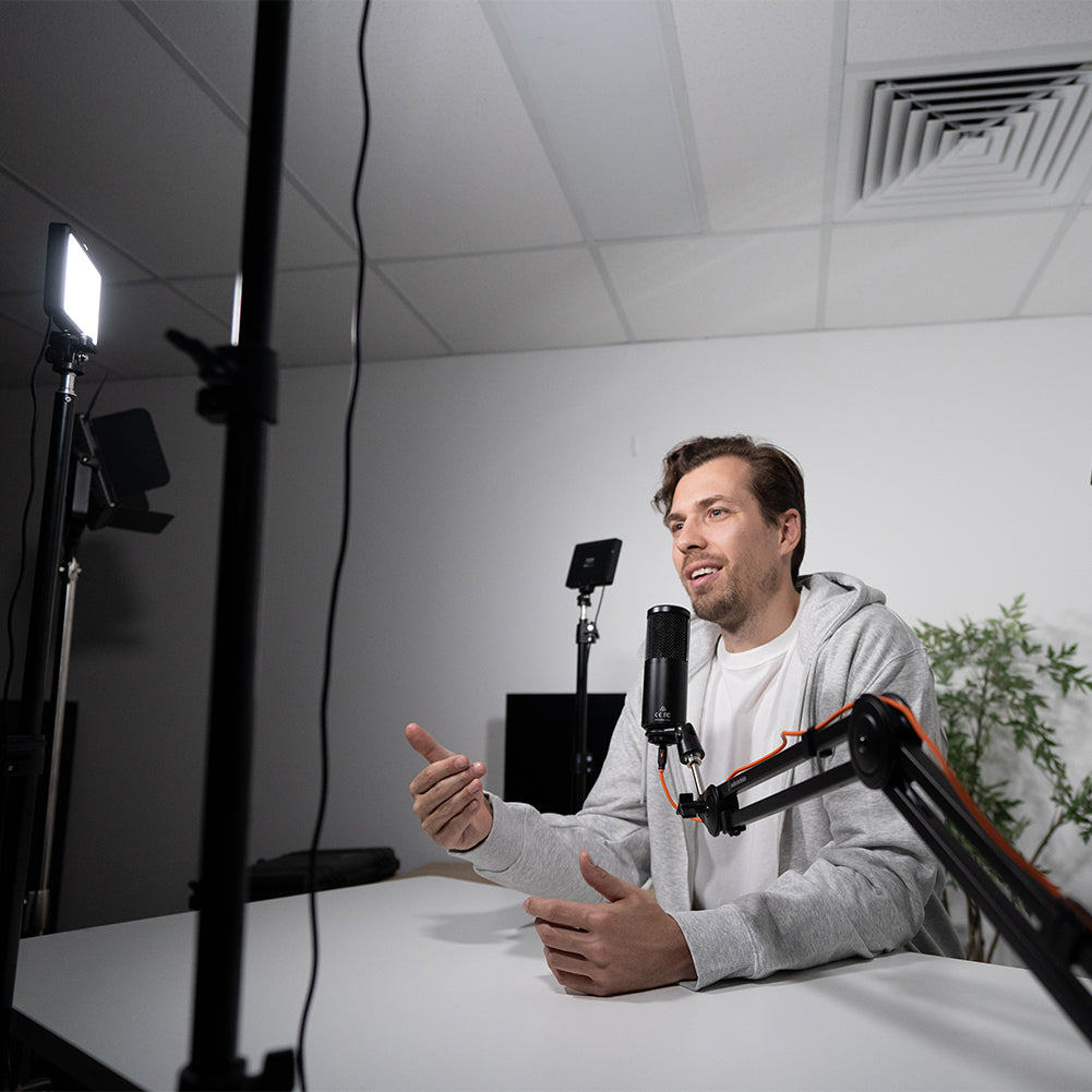 Professional Podcast Interview Starter Kit - Complete Vlogging & YouTube Live Streaming Lighting Bundle for Content Creators | Perfect for Home Studios, Interviews & Online Streaming