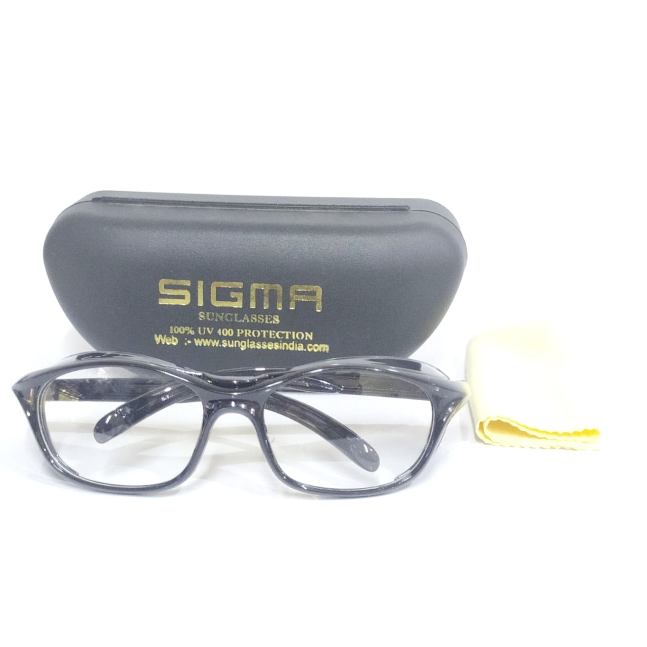 Sigma Black Frame Clear Lens Prescription Sports Glasses - Lightweight Protective Eyewear for Running, Cycling & Outdoor Activities | UV Protection & Anti-Fog Lenses