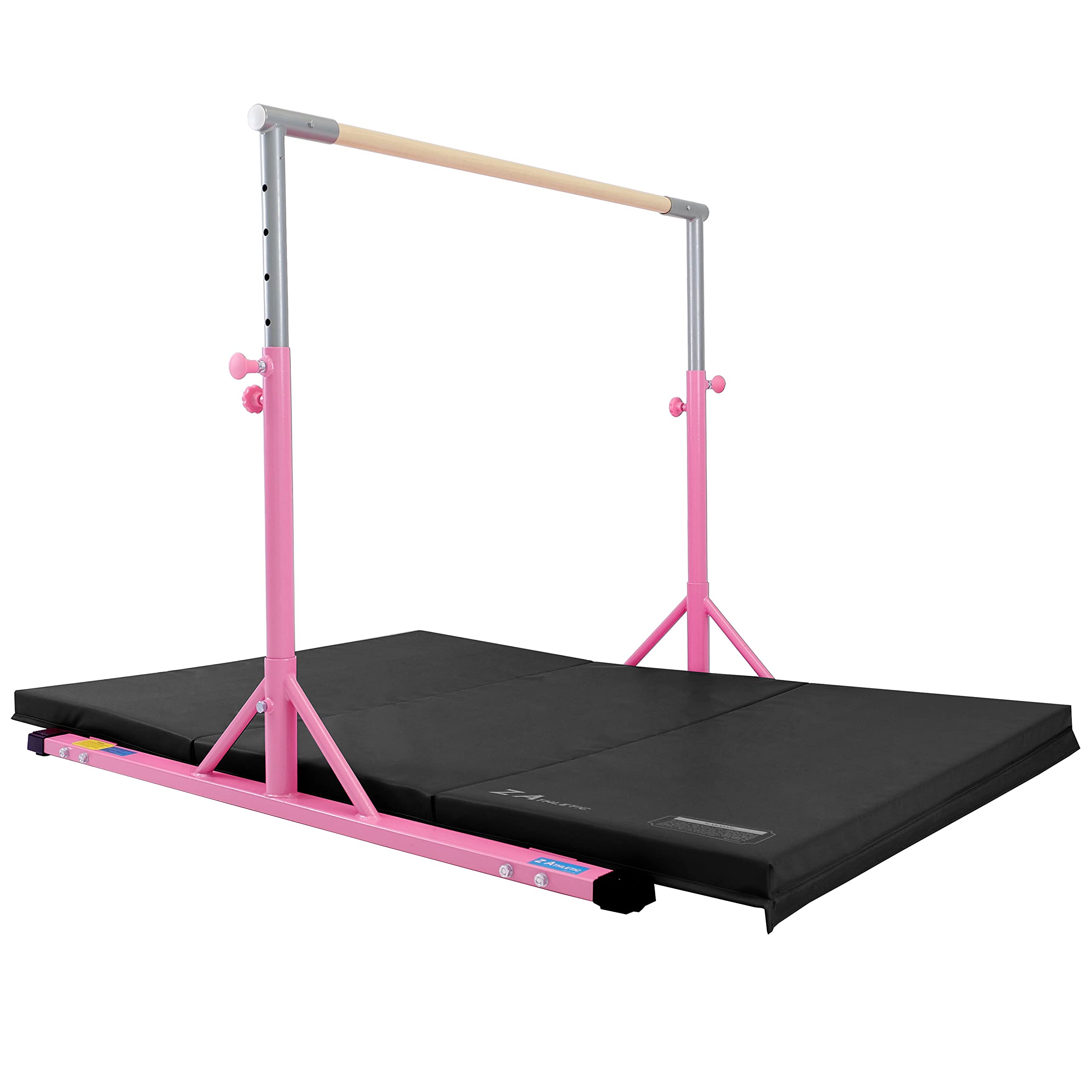 Z ATHLETIC Kip Bar and Folding Gymnastics Mat for Home Gym - Adjustable Training Equipment for Kids & Adults - Perfect for Gymnastics Practice, Strength Training, and Fitness Workouts