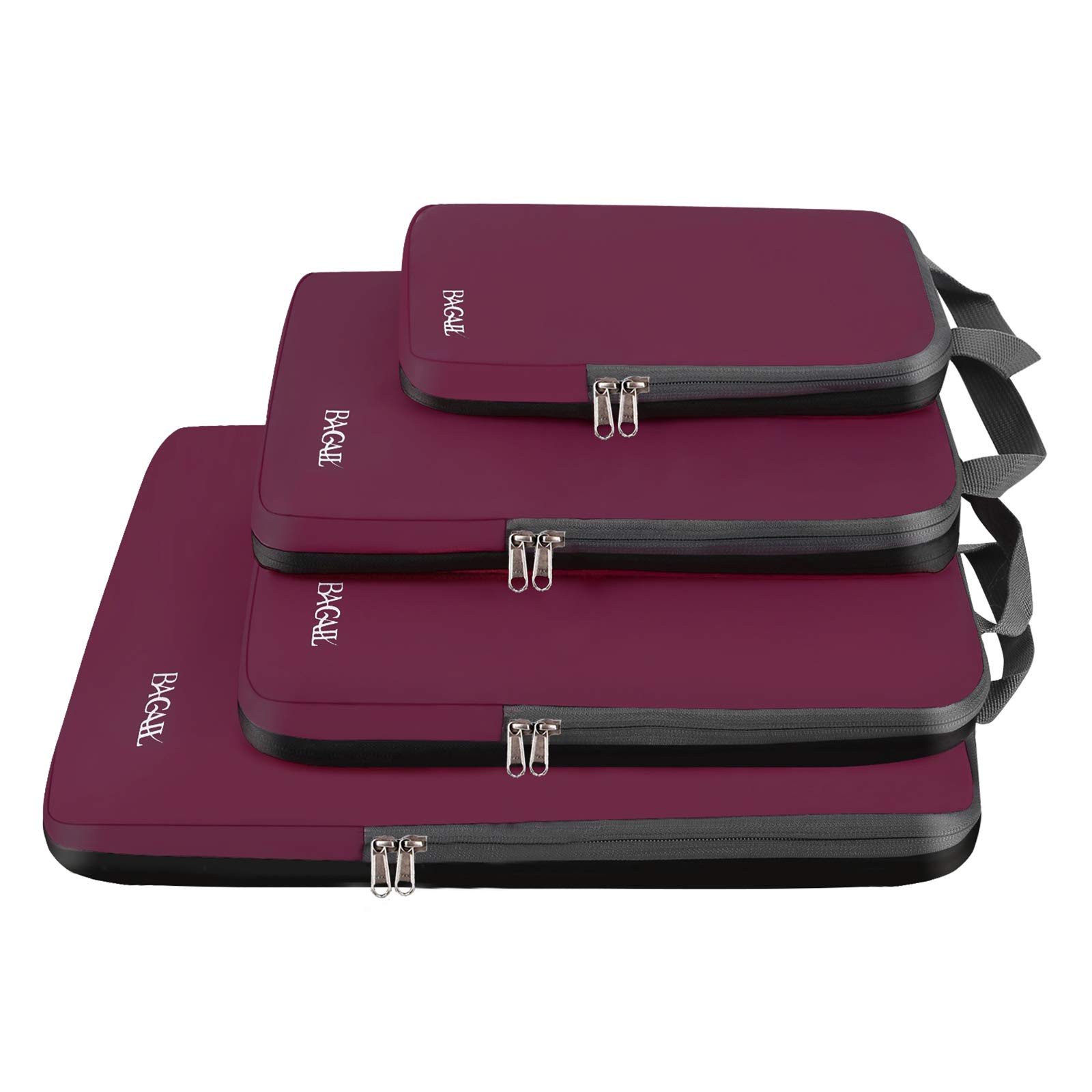 BAGAIL 4/5/6 Set Compression Packing Cubes - Expandable Travel Organizers for Suitcases & Luggage - Perfect for Business Trips, Vacations & Weekend Getaways
