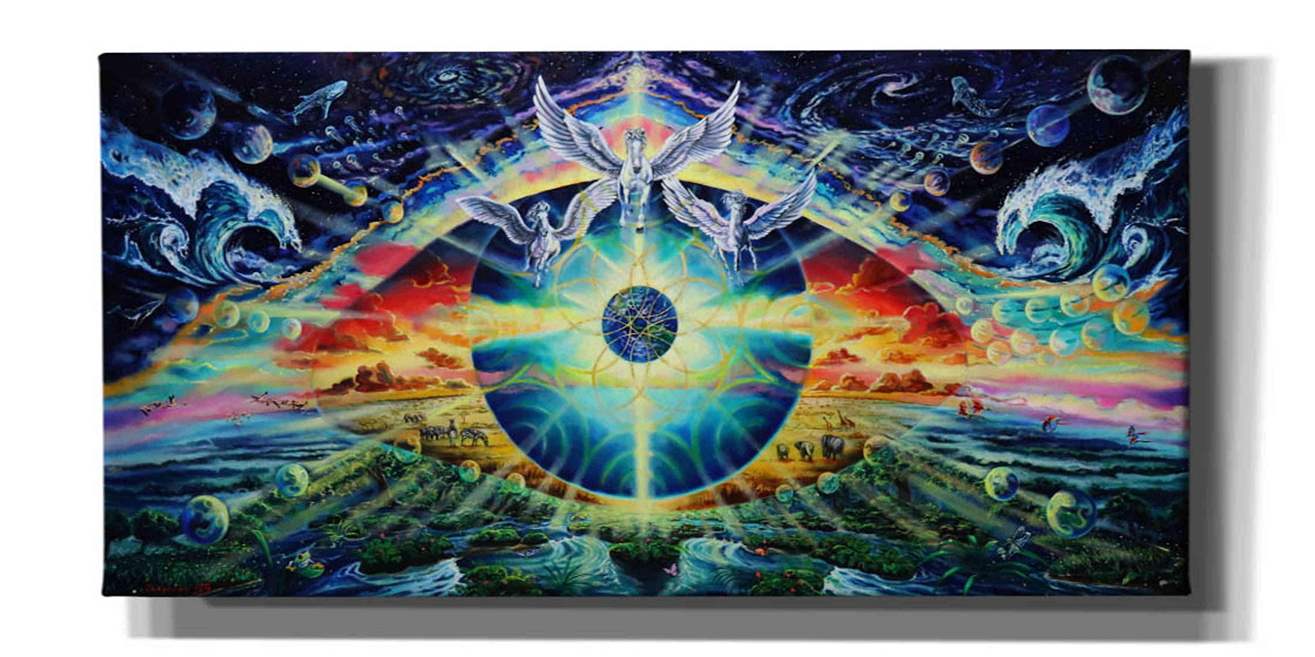 Epic Graffiti 'God's Eye 2' by Jan Kasparec - 40x20 Inch Canvas Wall Art Painting, Modern Street Art Home Decor for Living Room, Bedroom & Office