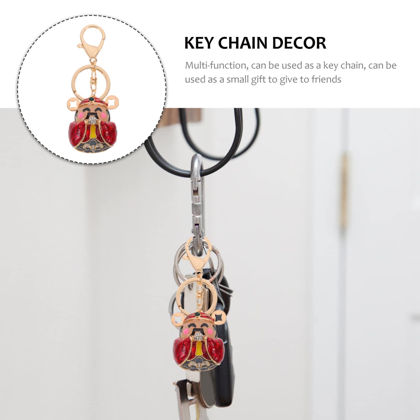 GALPADA Lucky God of Wealth Keychain - Fortune Key Holder for Backpacks, Bags & Keyrings - Cute Key Pendant for Good Luck & Prosperity | Perfect Gift for Friends, Family & Office Decor