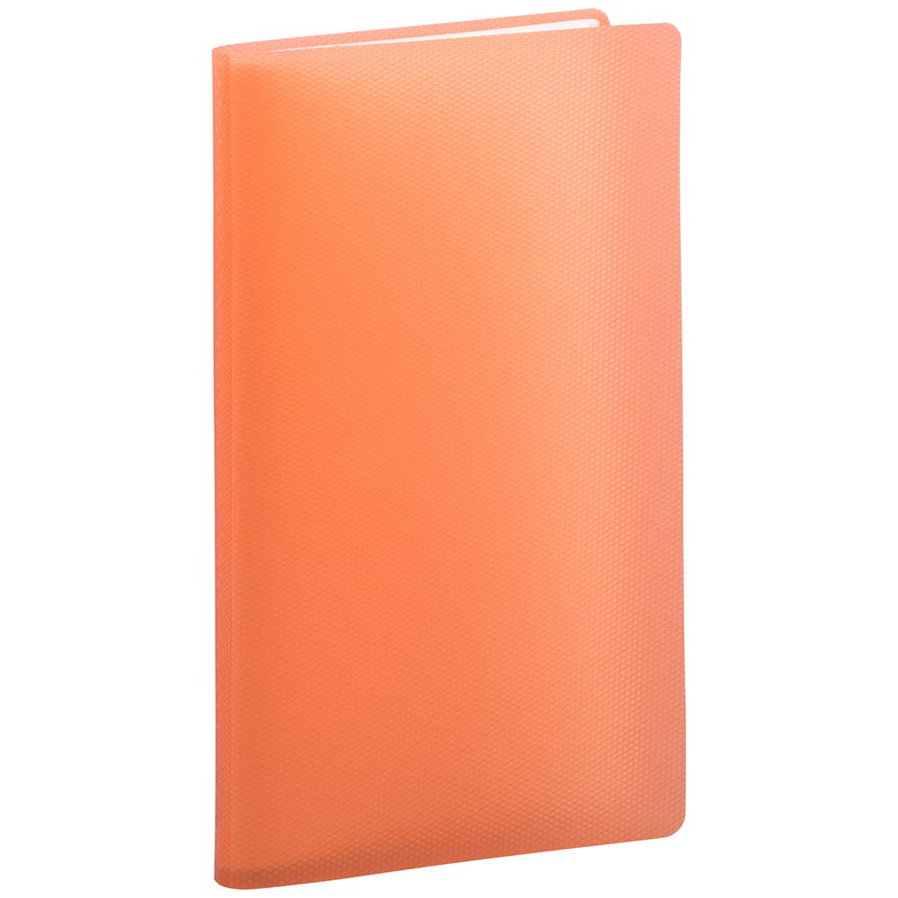 JAM PAPER Business Card Holder Book - Wallet Size 4 x 7 1/4 Inches - Holds 72 Cards - Orange - 12 Pack - Perfect for Networking Events, Trade Shows & Office Organization