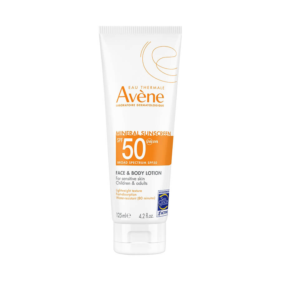 Avène Mineral Sunscreen SPF 50 for Face & Body - Fragrance Free, Non-Greasy, Water Resistant - Perfect for Outdoor Activities, Beach & Daily Sun Protection