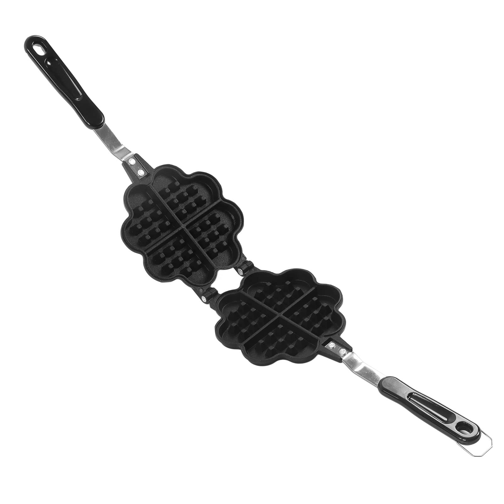 Non-Stick Waffle Pan for Stove - Aluminum Alloy Waffle Maker with Ergonomic Handle & Even Heating - Perfect for Home Breakfast, Camping & Outdoor Cooking