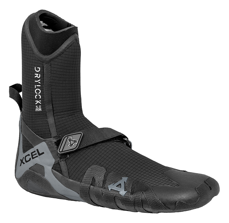 5mm XCEL Drylock Round Toe Booties - Premium Neoprene Water Shoes for Surfing, Diving & Water Sports - Warm & Comfortable Footwear for Cold Water Activities
