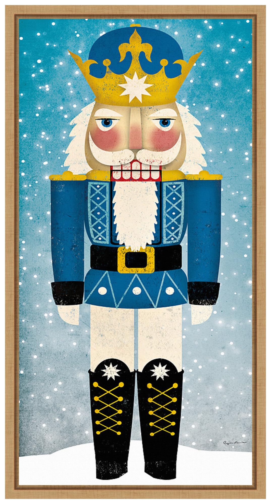 Amanti Art Framed Canvas Wall Art 27x14 - Nutcracker III Bright by Ryan Fowler, Modern Framed Wall Decor, Entertainment Artwork, Medium Poster Painting for Living Room, Bedroom, Bathroom - Perfect for Holiday Decor & Home Office Art
