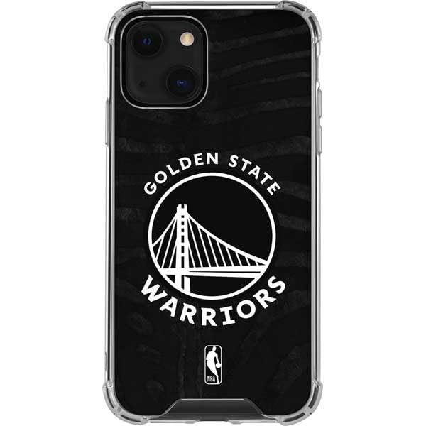 Official NBA Golden State Warriors Black Animal Print Clear Phone Case for iPhone 14 - Durable Protective Cover with Scratch-Resistant Design | Perfect for Basketball Fans, Game Days & Everyday Use