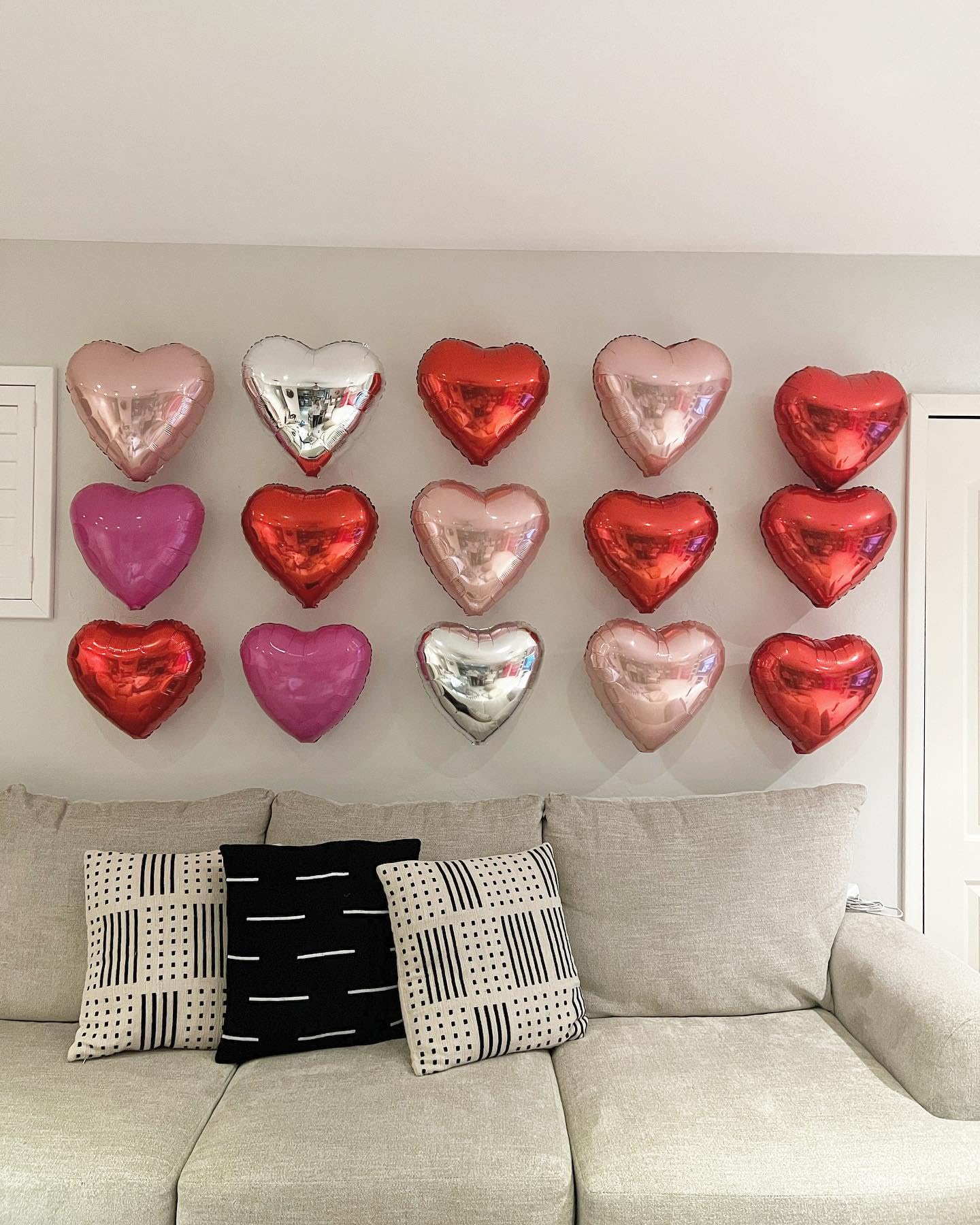 12 Pack Red Heart Shaped Balloons - 18 Inch Silver Love Valentine's Day Balloons for Wedding, Bridal Shower, Engagement Party Decorations | Romantic Pink Heart Balloons for Proposals & Anniversary Celebrations