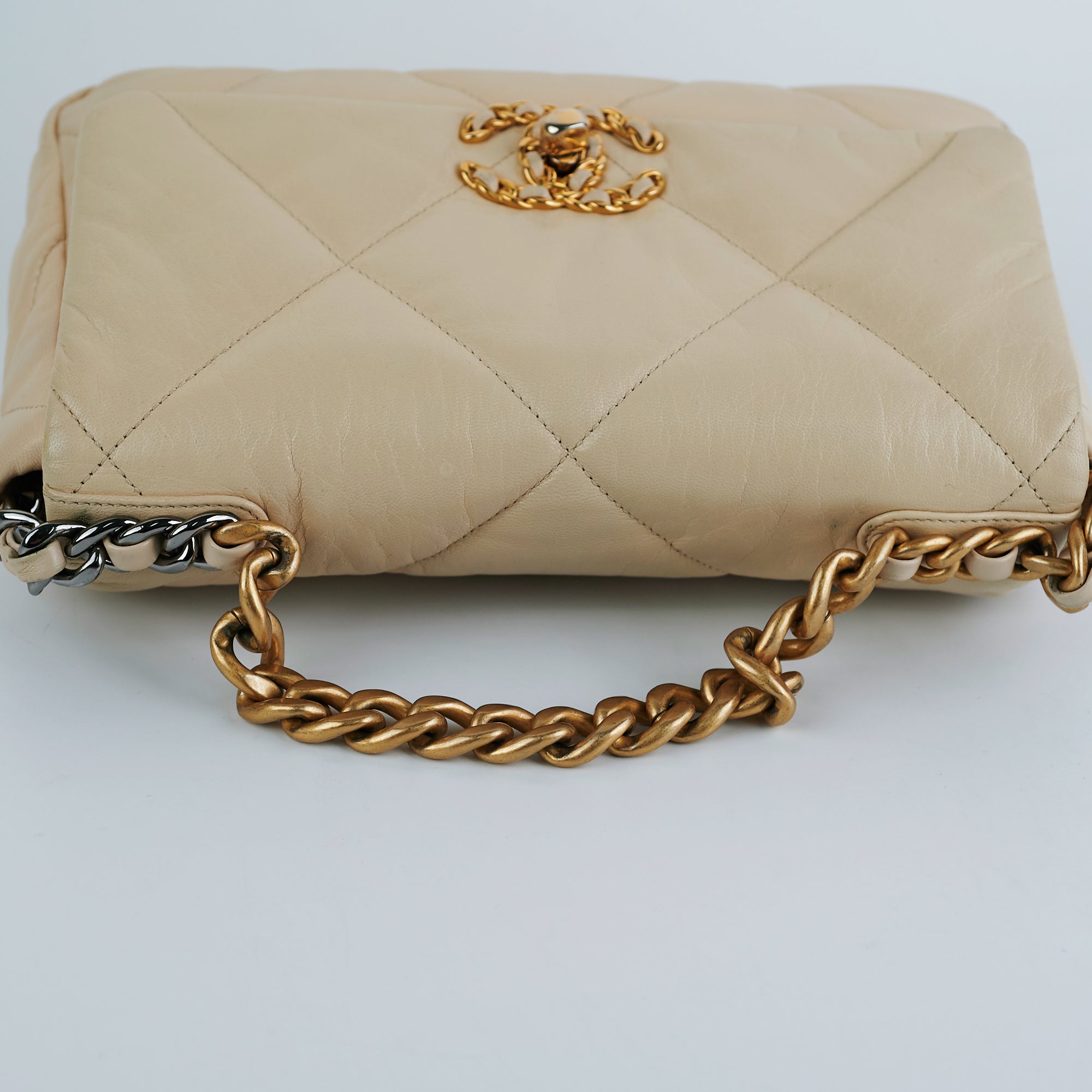 Chanel Small 19 Beige Handbag - Luxury Designer Crossbody Bag for Women | Perfect for Date Night, Office & Special Occasions