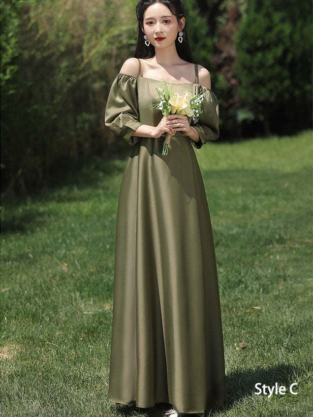 Elegant Olive Green Fit & Flare A-Line Bridesmaid Dress for Weddings, Formal Events & Special Occasions - Perfect for Wedding Party, Prom & Evening Gowns