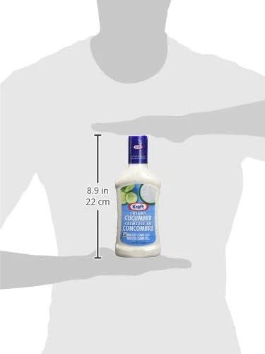Creamy Cucumber Salad Dressing - 16 fl. oz (475ml) Bottle, Pack of 4 | Kraft-Style Vegan & Gluten-Free | Perfect for Salads, Wraps & Dipping | Shipped from USA