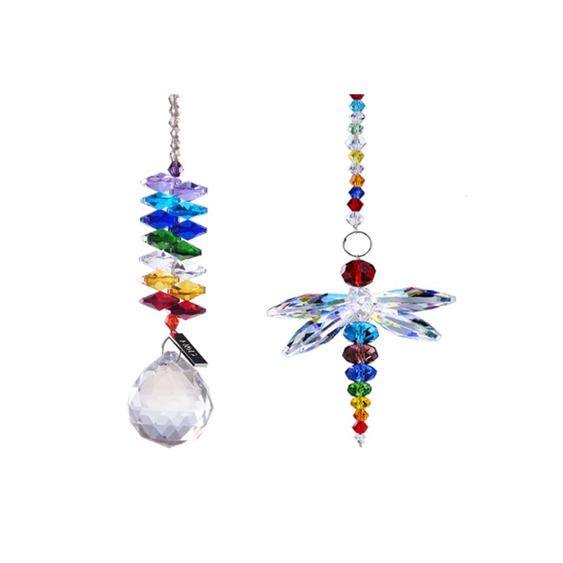 H&D Crystal Suncatcher - Feng Shui Rainbow Maker Window Prisms for Home Decor, Meditation & Positive Energy - Create Beautiful Rainbows in Living Room, Bedroom or Garden