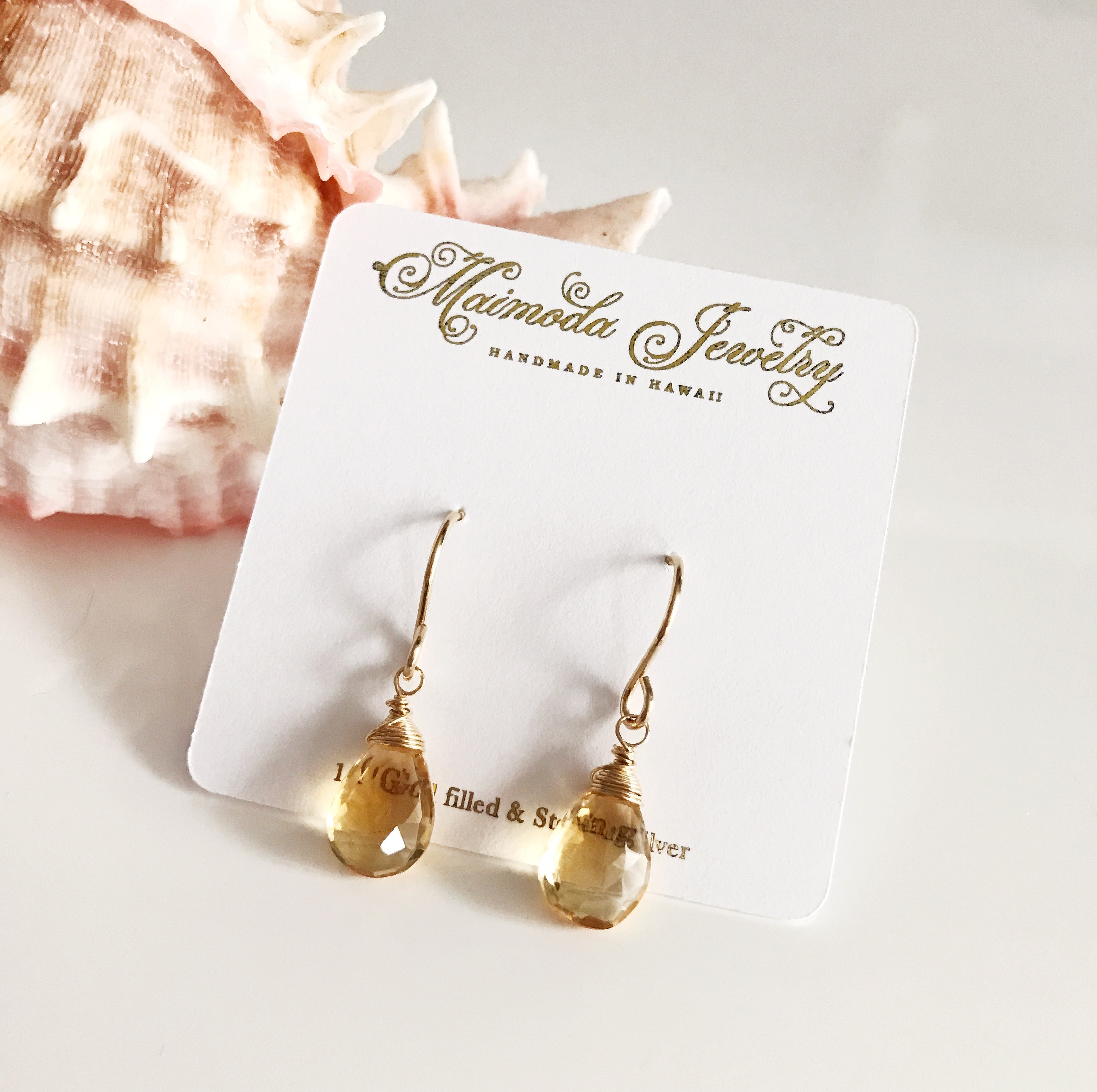 NALANI Citrine Earrings (E443) - Elegant Gemstone Jewelry for Women, Perfect for Parties, Weddings & Special Occasions