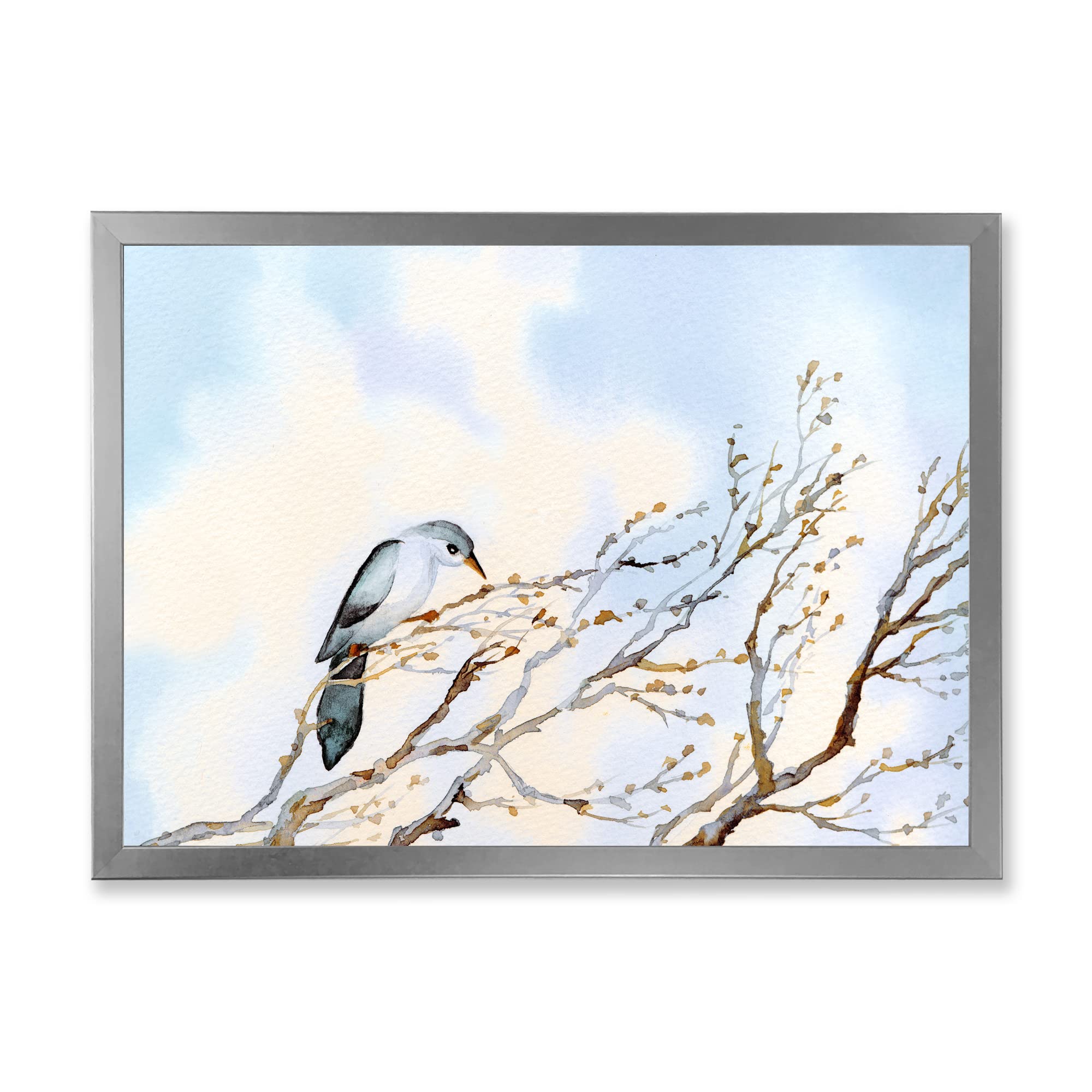 DesignQ Large Vintage Dead Tree Branch Framed Wall Art - Rustic Home Decor for Living Room, Bedroom & Office