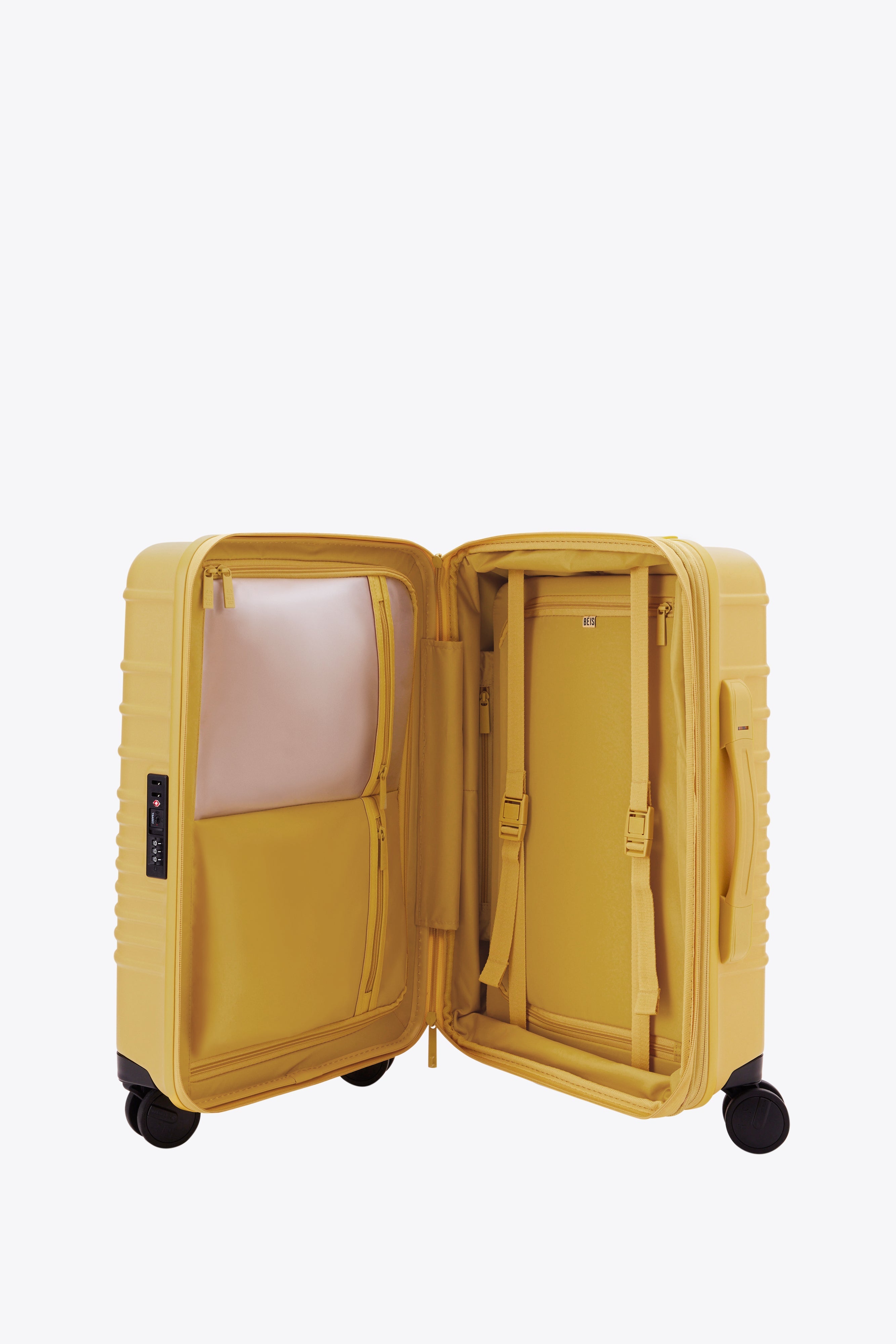 Honey-Colored Carry-On Luggage with Spinner Wheels - Perfect for Air Travel & Weekend Getaways