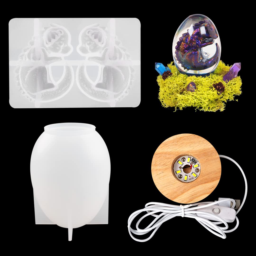 3D Dragon Egg Resin Mold Set - Epoxy Casting Mold for DIY Lamp Making