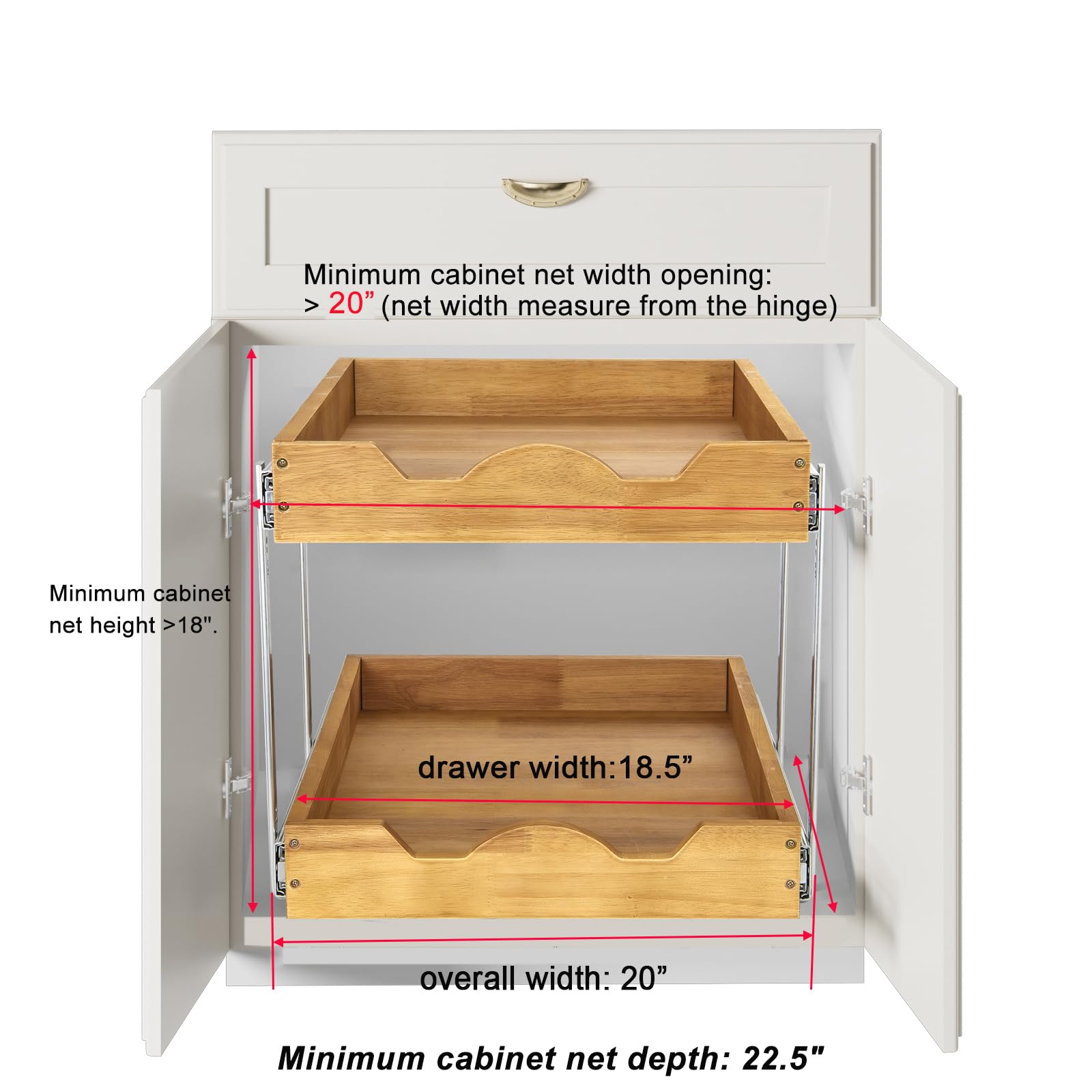 2-Tier Pull Out Cabinet Organizer - 20