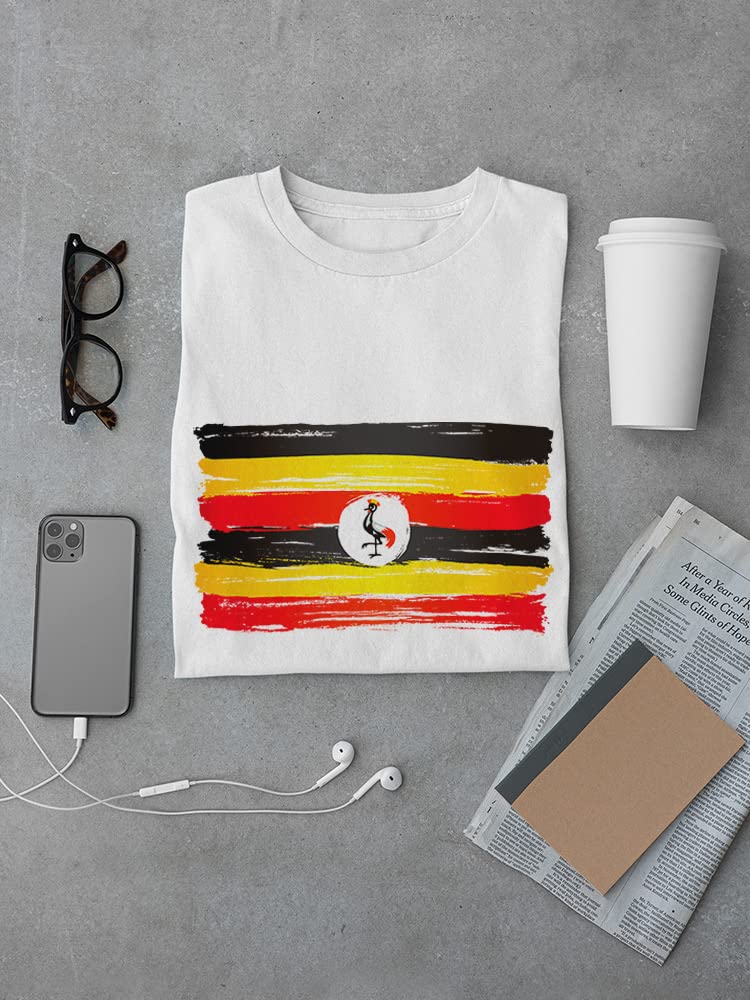 Smartprints Grunge Flag of Uganda Watercolor T-Shirt for Men - Stylish Graphic Tee for Casual Wear, Street Fashion & Patriotic Outfits