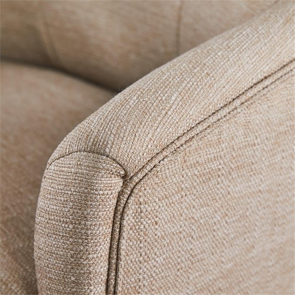 2-Piece Upholstered Linen Office Chair Set in Stoneware Beige - Ergonomic Home Office Chairs with Comfortable Cushioning for Workspace & Study Room