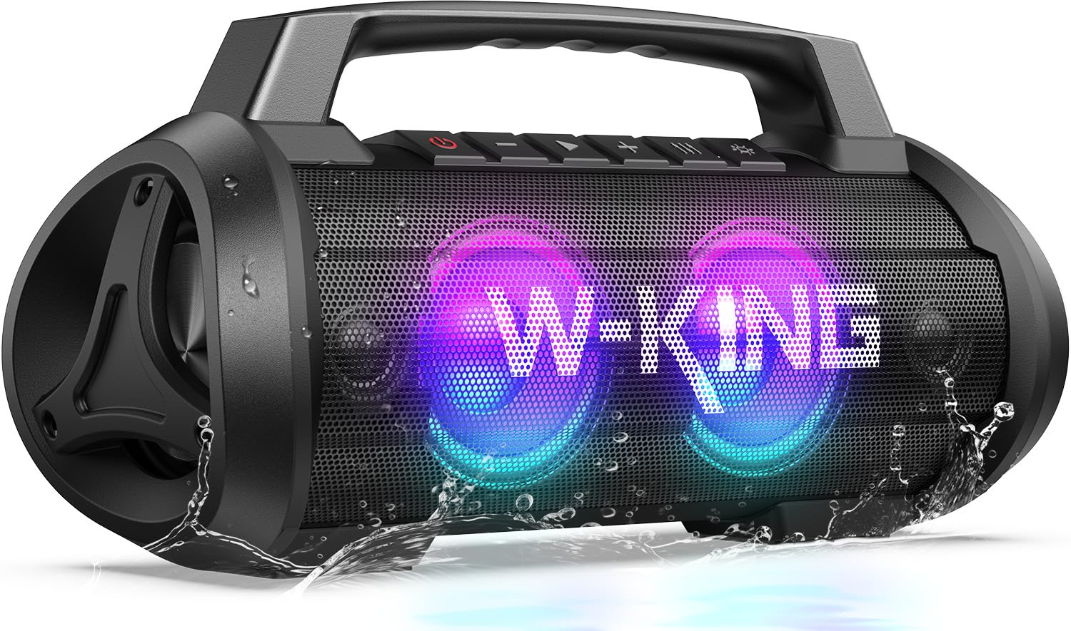 W-KING 120W Portable Bluetooth Speaker with Deep Bass, 70W Loud Wireless Outdoor Boombox - Waterproof IPX6, 42H Playtime, RGB Lights, Power Bank for Party, Beach, Camping & Home Use