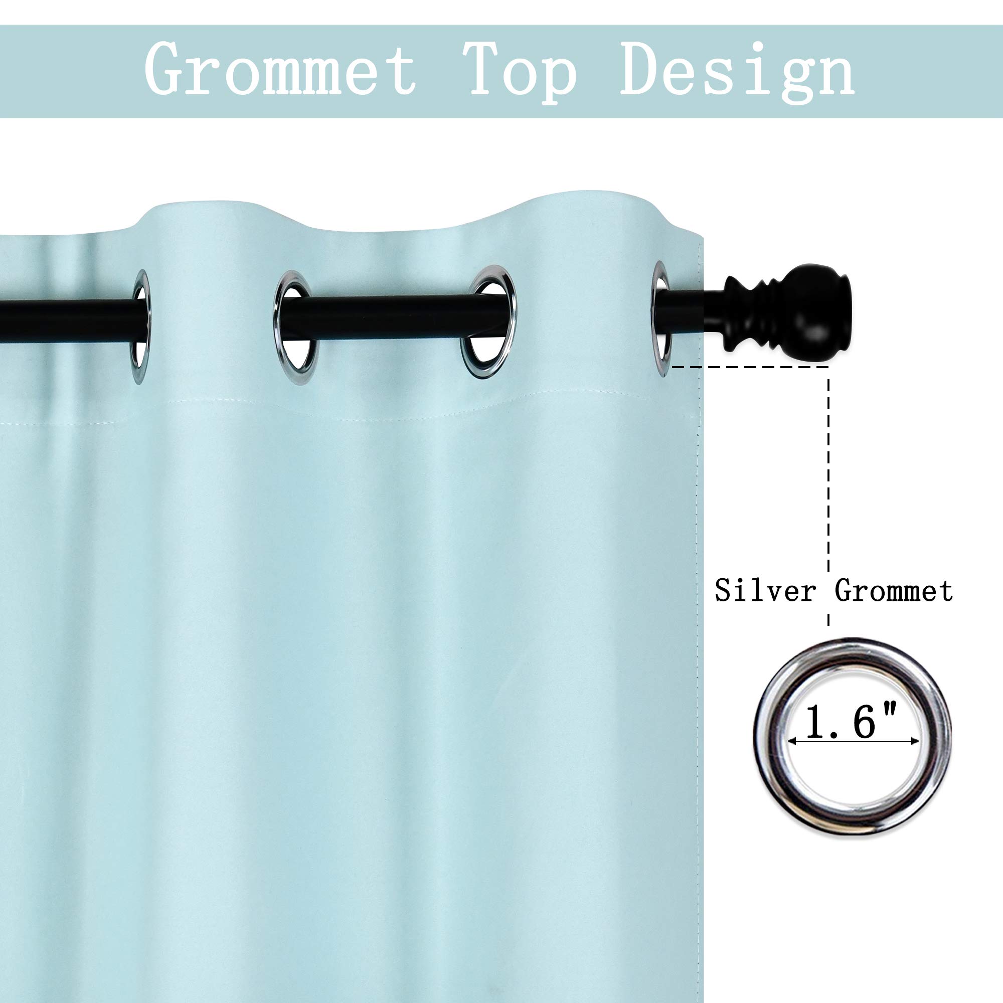 DECOVSUN Aqua Kitchen Window Valances - 52x18 Inch Room Darkening Window Valance with Grommet, 1 Panel - Perfect for Kitchen, Dining Room & Bedroom Blackout Decor