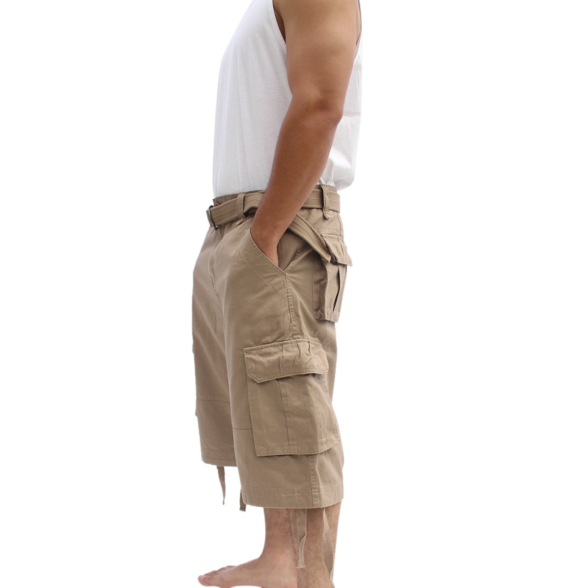 Big and Tall Men's Cargo Shorts with Belt Loops - Up to Size 50 - Comfortable Casual Summer Wear for Outdoor Activities & Travel