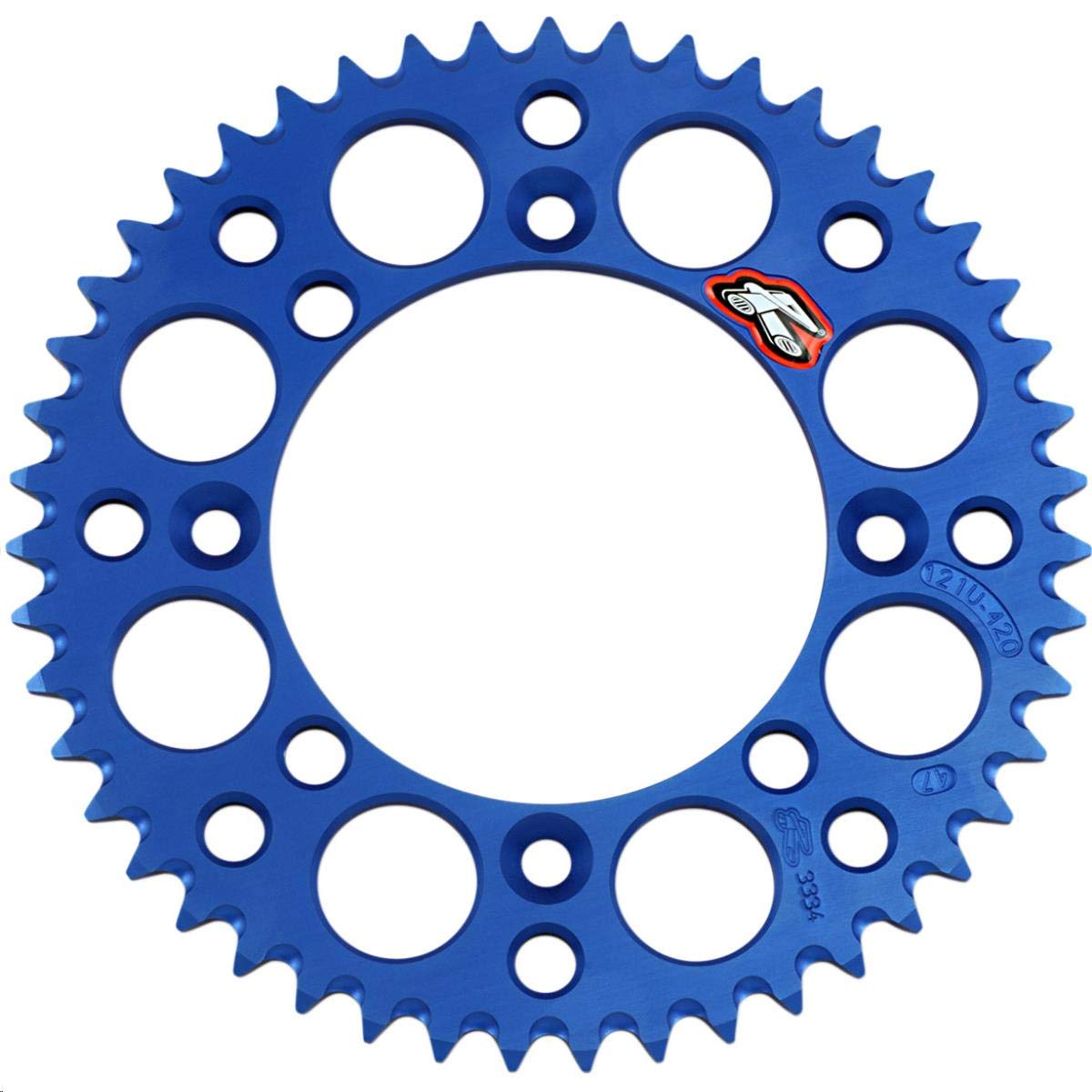 Renthal 47 Tooth Rear Aluminum Sprocket - Blue (121U-420-47GBBU) | High-Performance Motorcycle & Dirt Bike Replacement Part for Smooth Riding