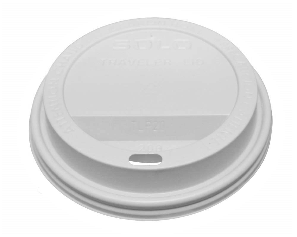 Solo White Traveler Drink-Thru Lids - 400 Pack - Compatible with 10, 12, 16, 20 & 24 oz Solo Hot Beverage Cups - Perfect for Coffee, Tea, and Hot Drinks On-The-Go at Home, Office, or Travel