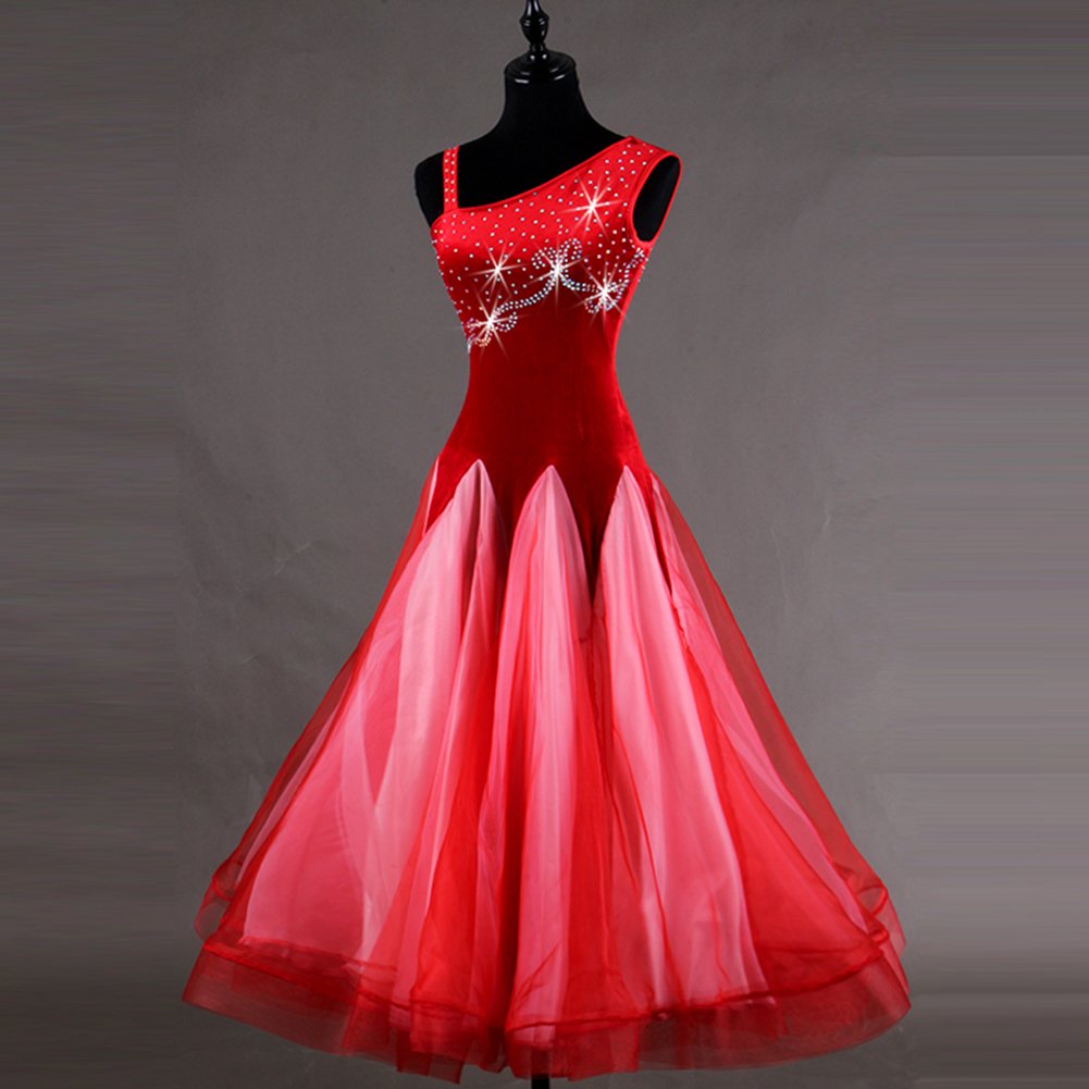 Elegant Women's Ballroom Dance Competition Dress - Modern Sleeveless Performance Gown for Latin, Waltz & Tango - Perfect for Dance Shows, Competitions & Special Events