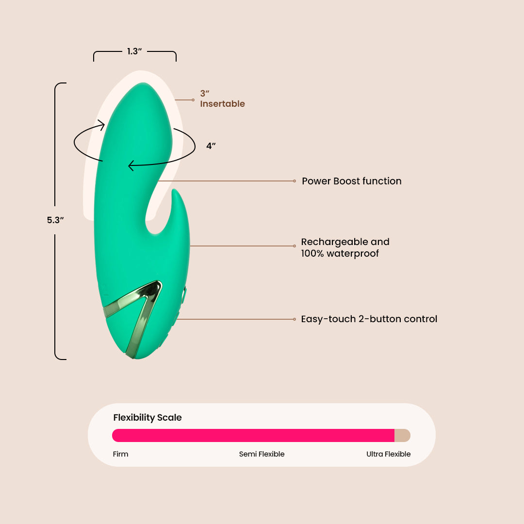 California Dreaming® Sierra Sensation Silicone Travel Size Rabbit Vibrator - Compact & Discreet for On-The-Go Pleasure, Perfect for Solo Play, Couples Travel & Adventure