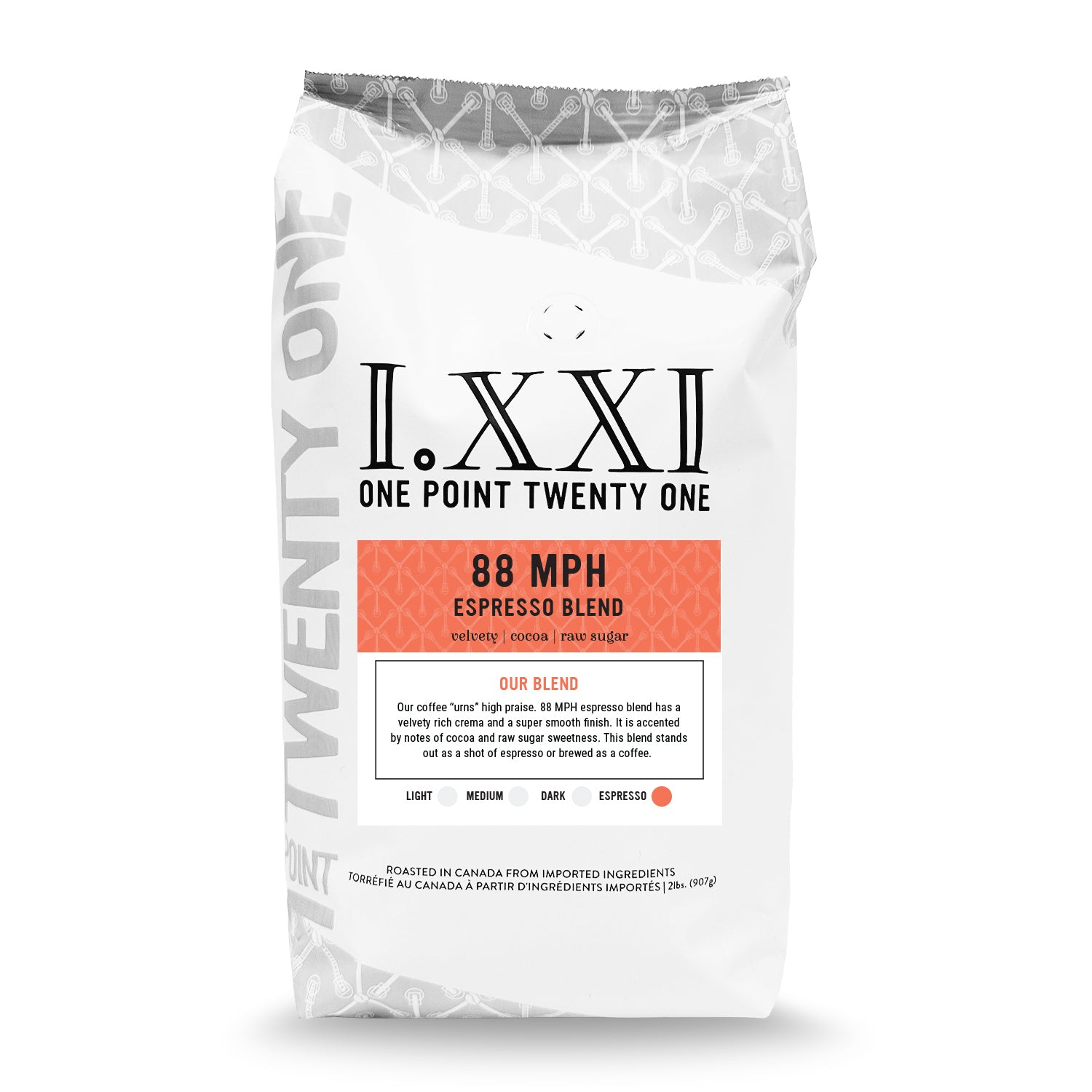 I.XXI 88 MPH Espresso Blend Whole Bean Coffee - 2 lb Bag | Premium Dark Roast Coffee Beans for Espresso Machines & French Press | Perfect for Home Brewing, Office Use & Gifts