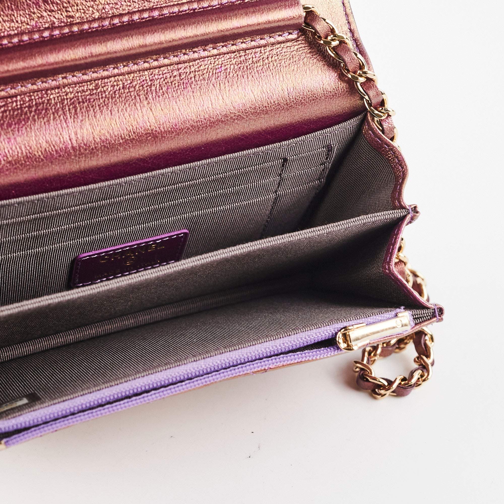 Chanel Mini Wallet On Chain WOC in Purple | Crossbody Bag with Chain Strap | Perfect for Parties, Date Nights & Everyday Use